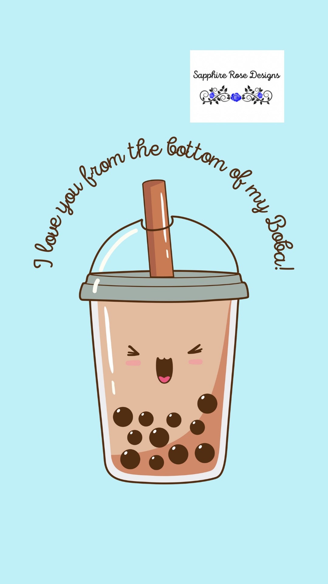 Kawaii Boba Tea Phone Wallpaper