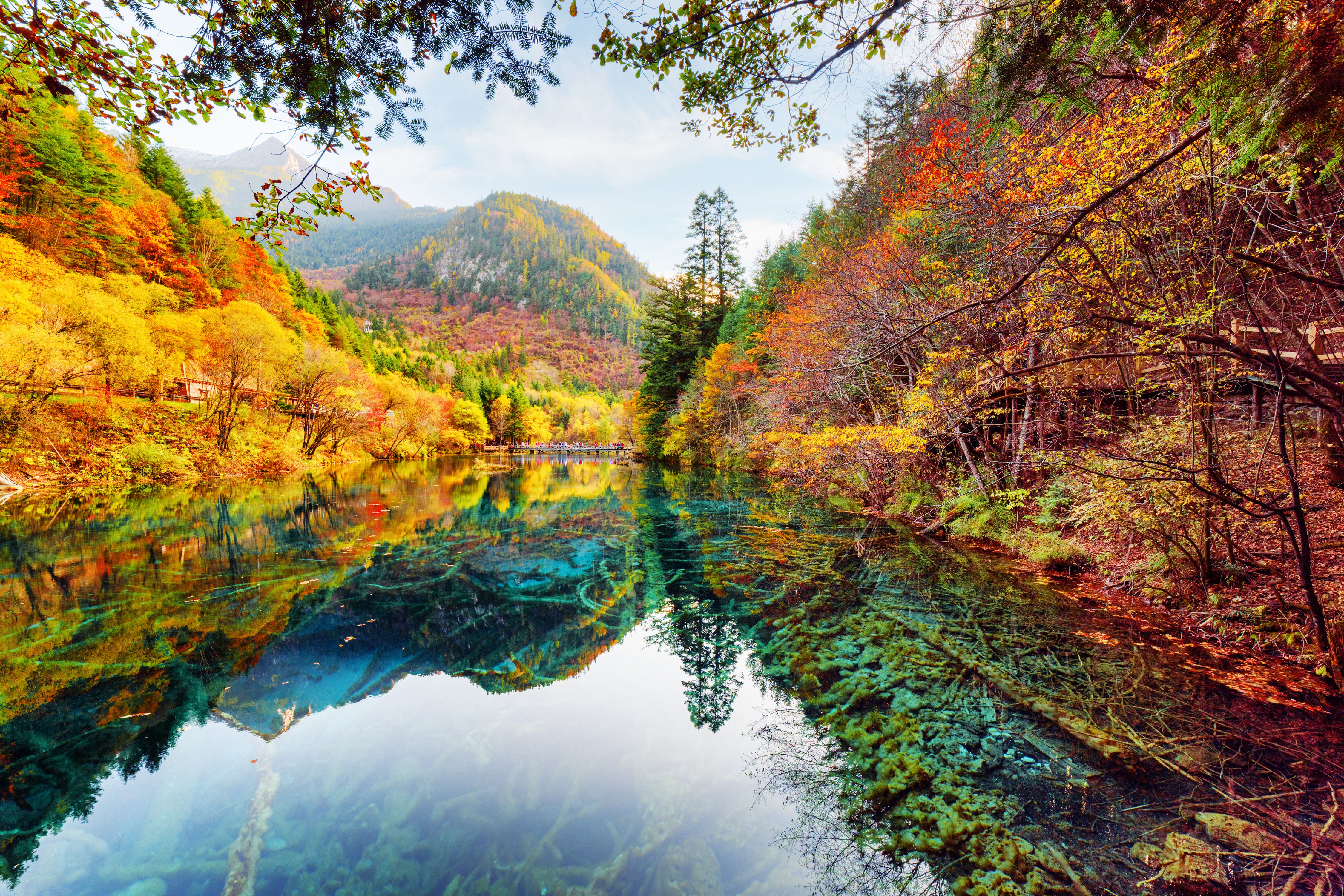 4K, Jiuzhaigou park, China, Parks, Autumn, Rivers, Forests, Scenery Gallery HD Wallpaper