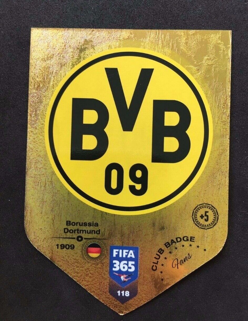 2018 19 Panini Adrenalyn FIFA 365 Borussia Dortmund BVB 09 Club Badge Gold Card