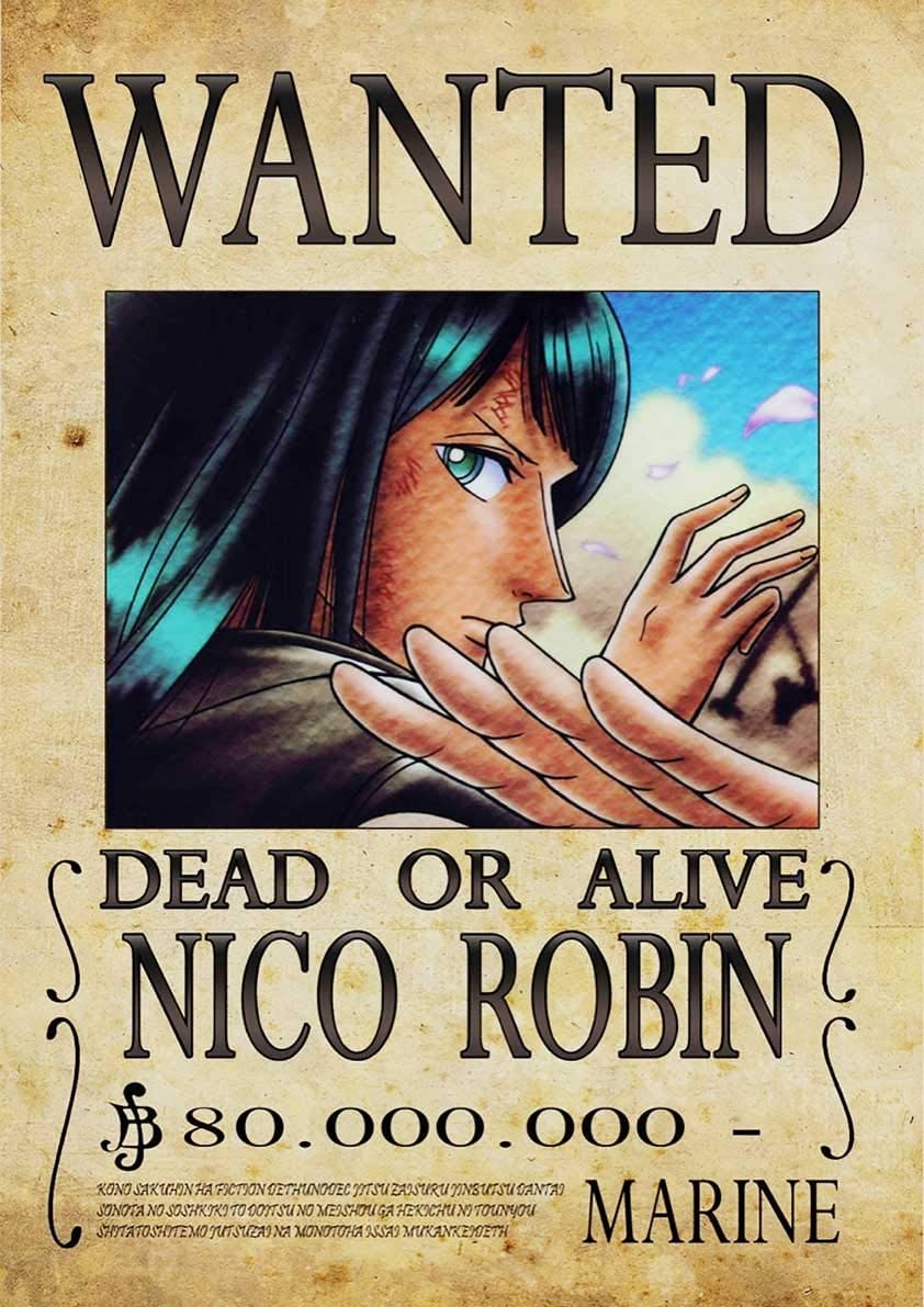 Poster One Piece Nico Robin Wanted Anime Manga, Amazon.ca: Home
