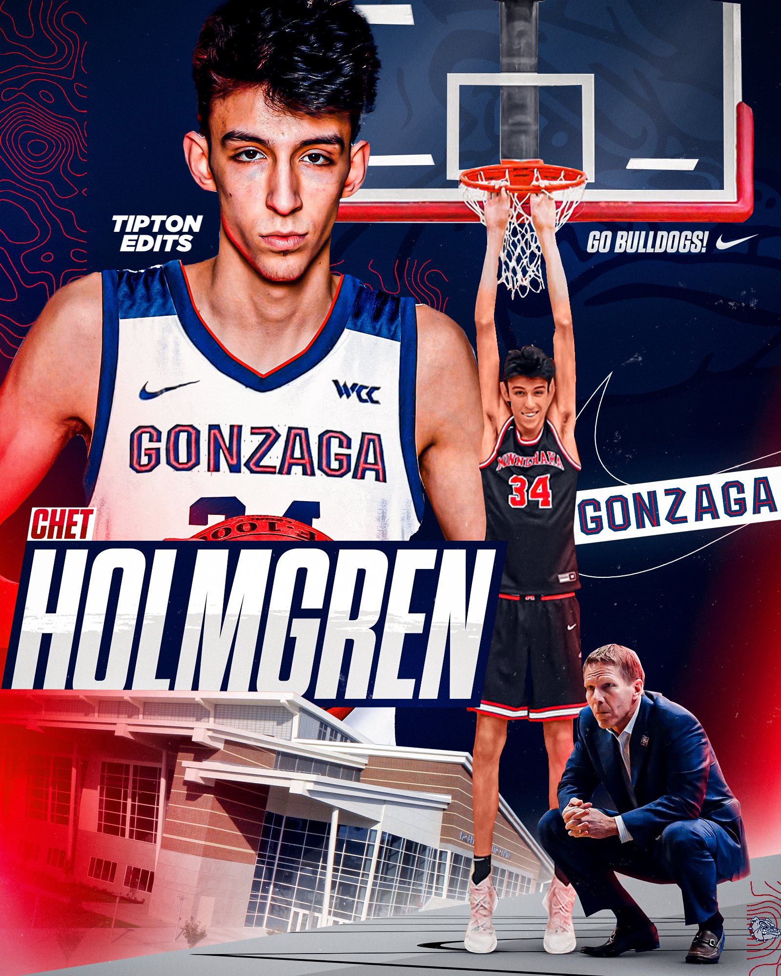 Joe Tipton⭐️ Chet Holmgren has committed to Gonzaga, becoming the highest ranked recruit to ever commit to the program