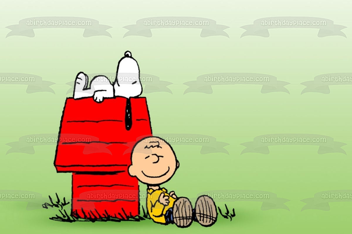 Peanuts Charlie Brown Snoopy Dog House Edible Cake Topper Image ABPID0