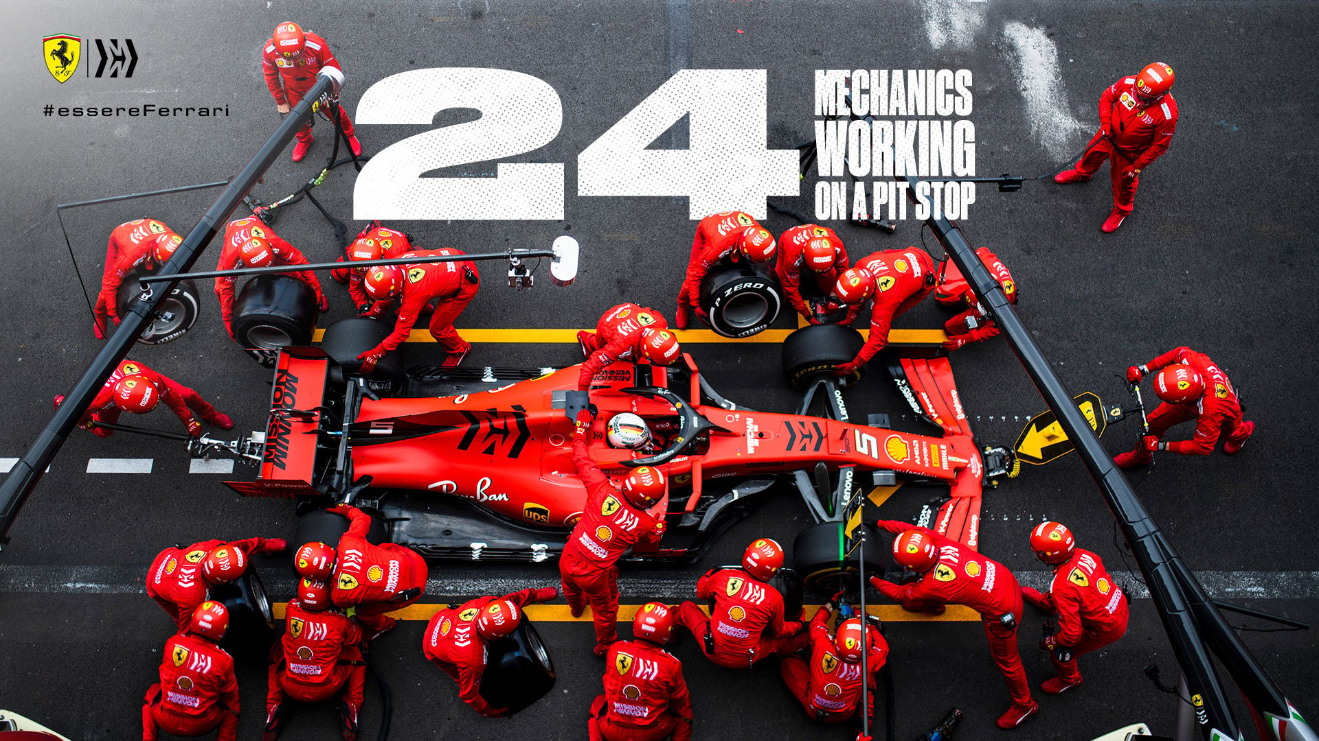 Scuderia Ferrari - #DidYouKnow that 24 mechanics make up a single pit stop? That means there are more than 2x football teams replacing 4 wheels in under 3 seconds