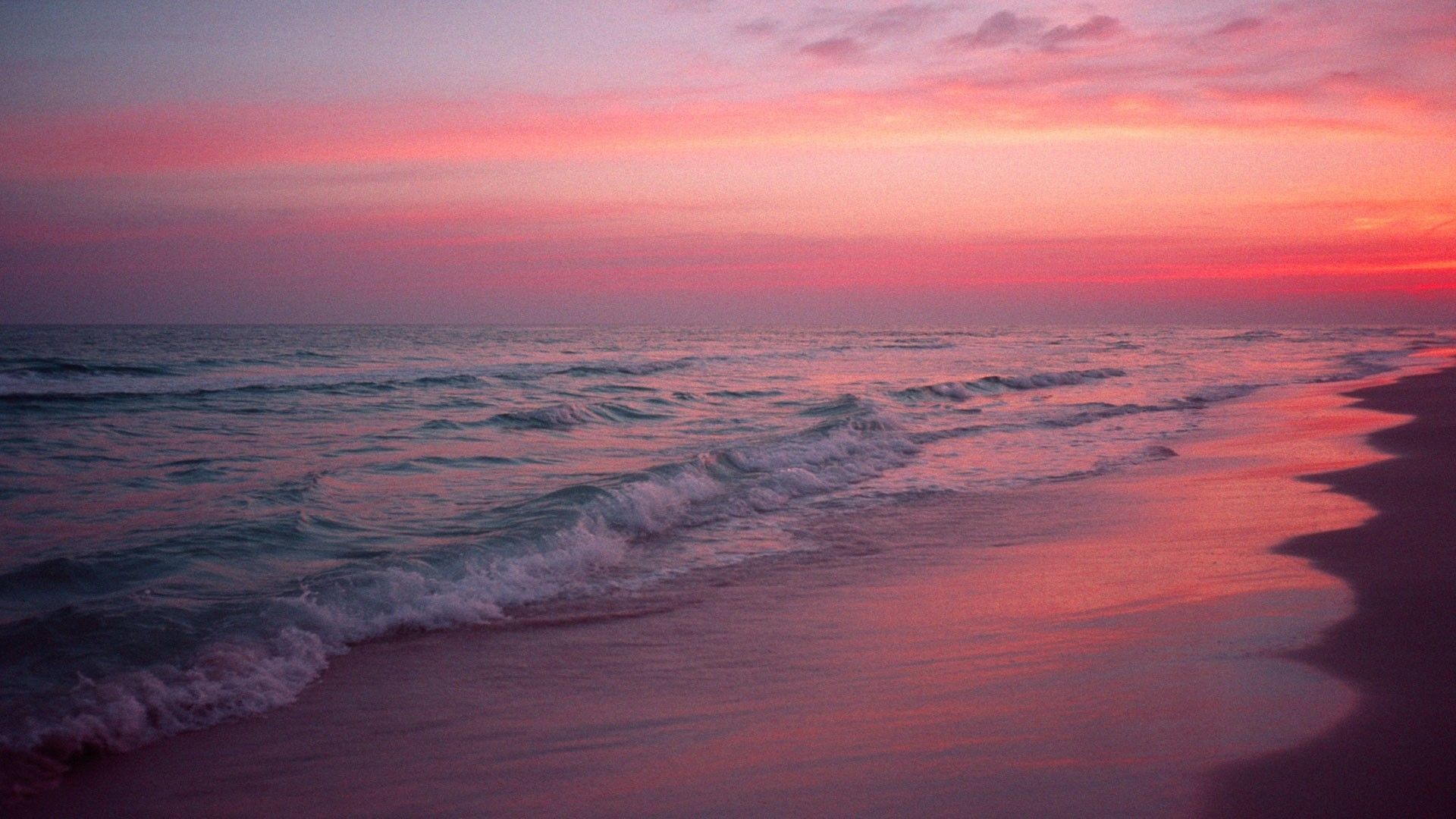Pink Beach Sunset Wallpaper