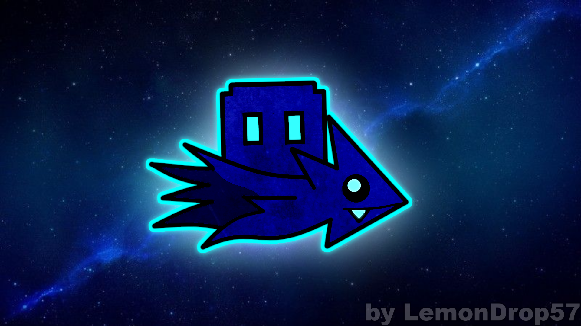 This is a wallpaper made by me. It has my Geometry Dash icon in it with a space background!. Fondos de pantalla, Geometrico, Portadas