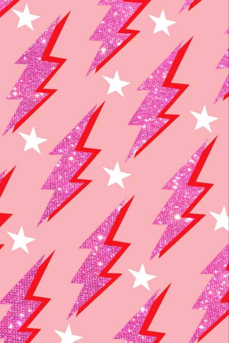 Download Preppy Glitter Lightning Wallpaper