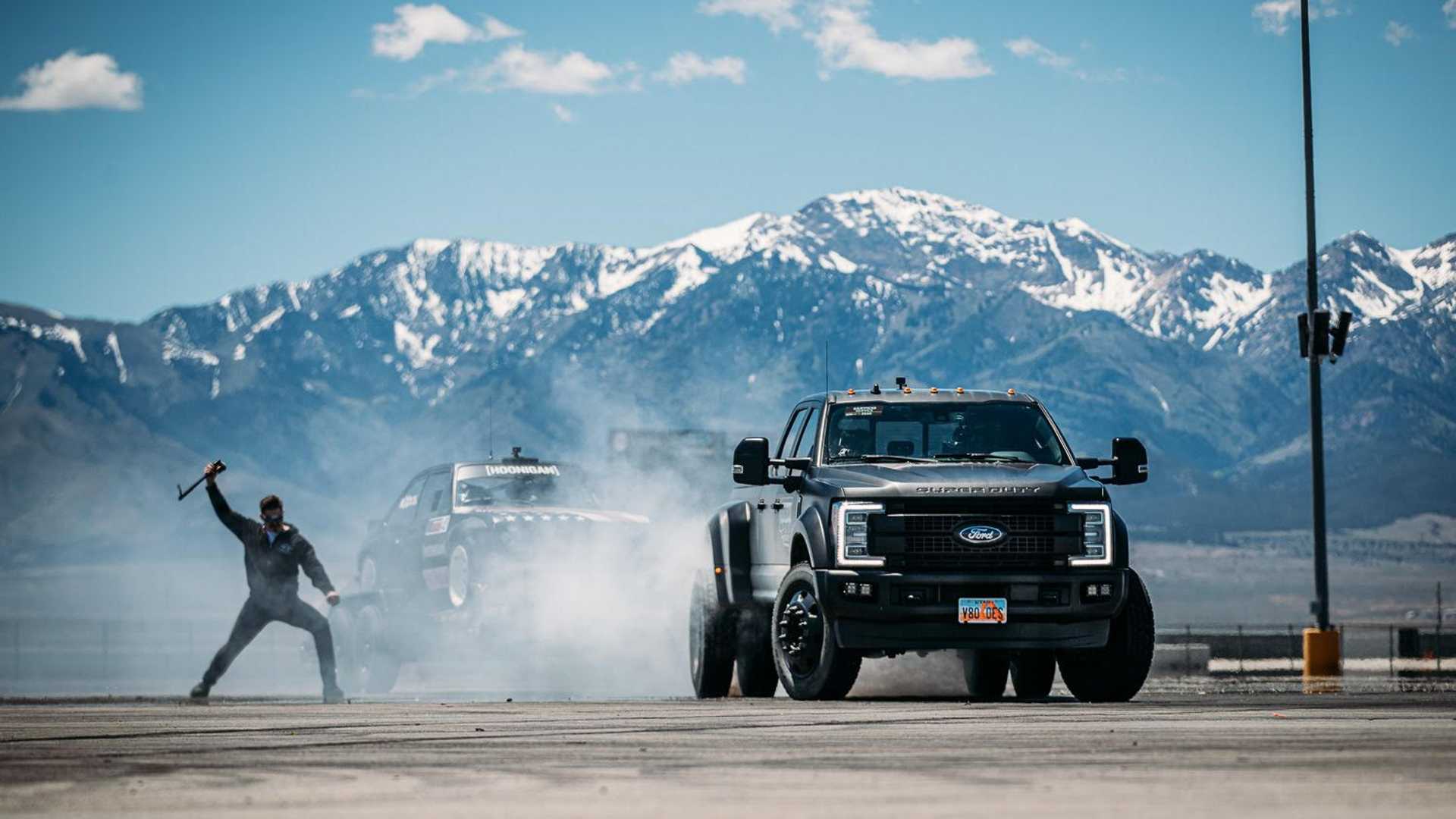 Watch Ken Block Make Drifting A Ford F 450 Dually Pickup Look Easy