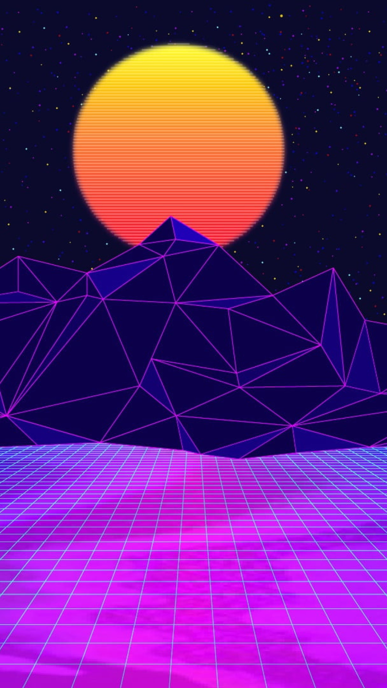 The Sun, Mountains, Music, Space, 80s Wallpaper, Neon, 80's, Synth, Retrowave • Wallpaper For You