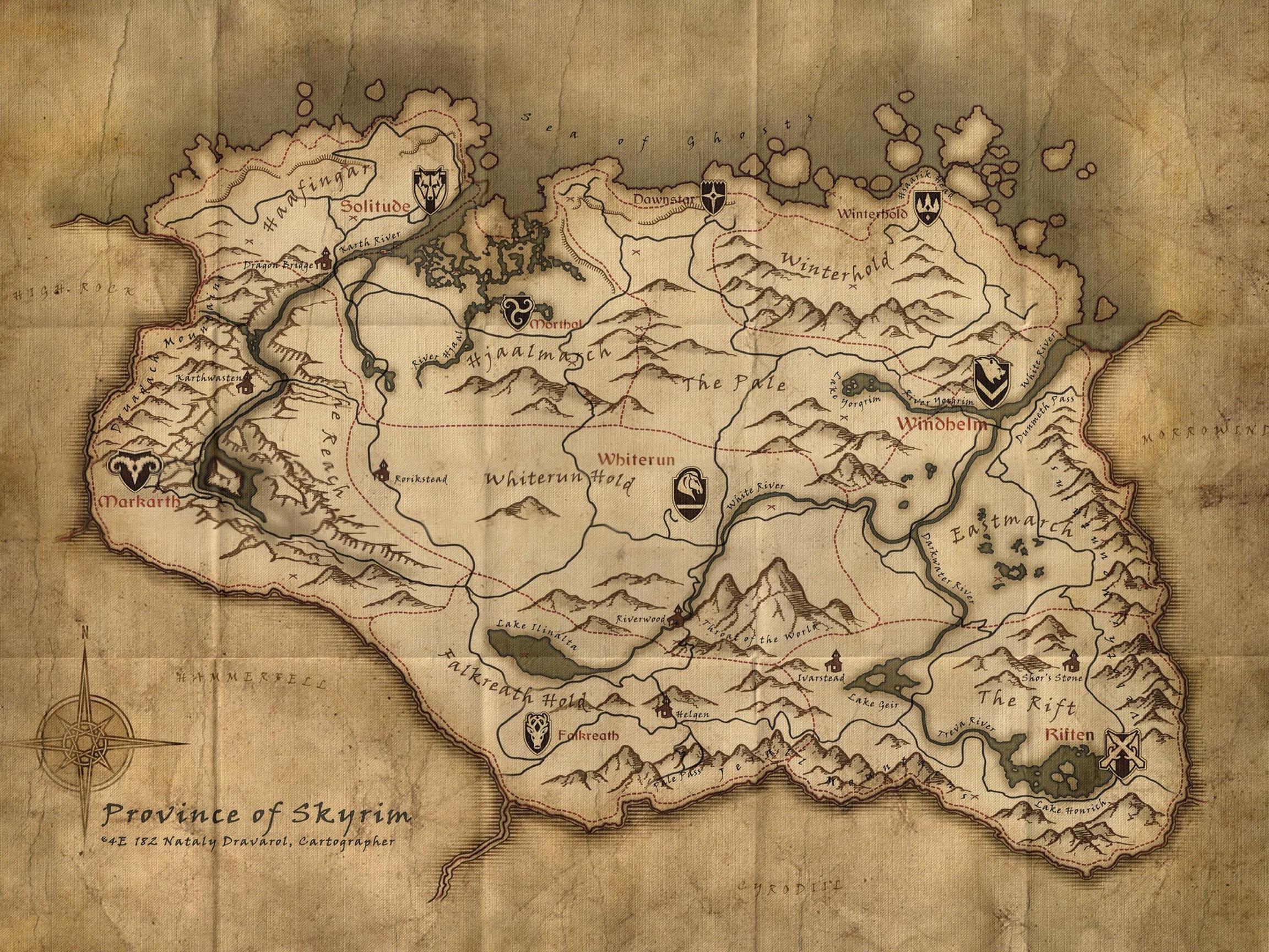 Skyrim Map Wallpaper