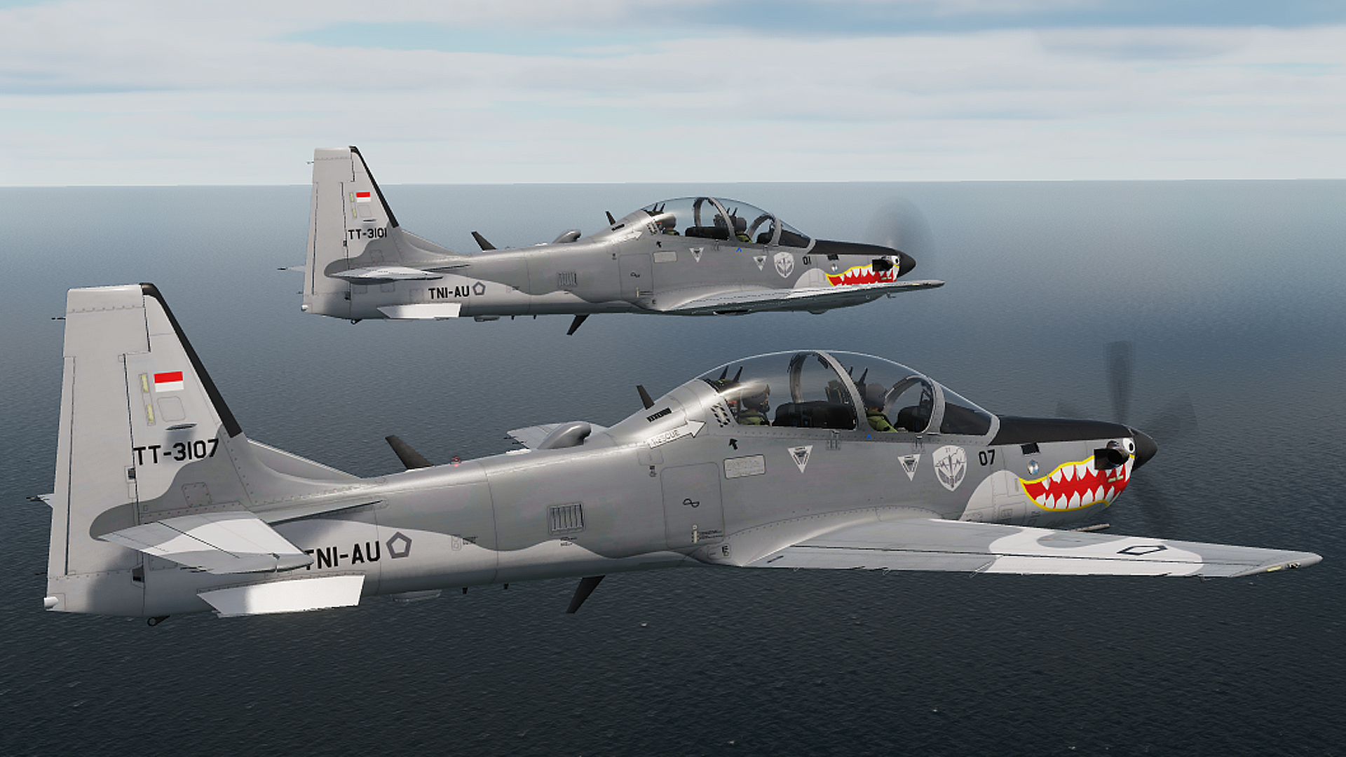 Indonesian Air Force TNI AU EMB 314 Super Tucano. Skadron Udara 21. WALLPAPER ONLY!