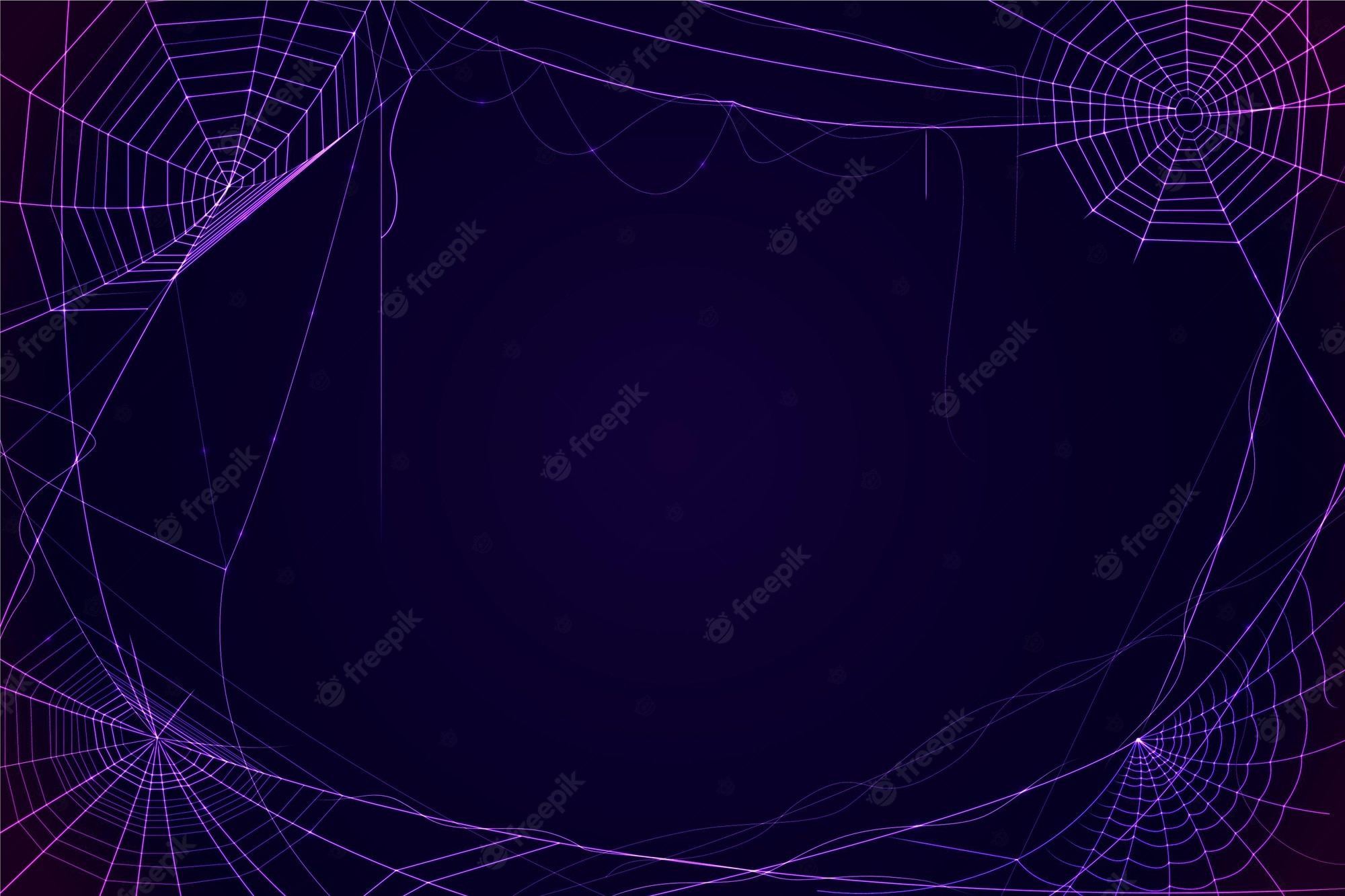 Free Vector. Halloween neon cobweb wallpaper