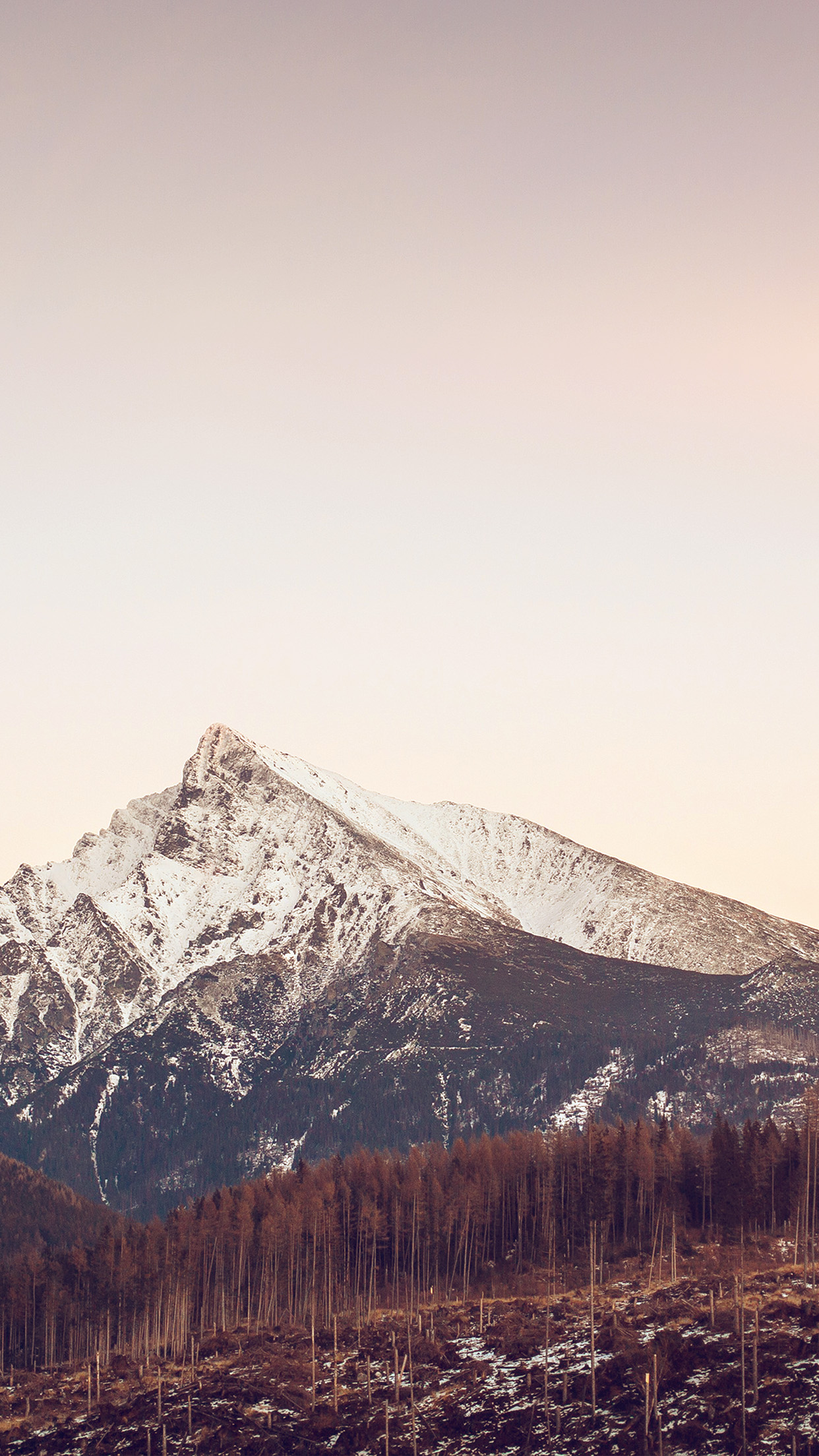 iPhone X wallpaper. mountain simple fall snow flare