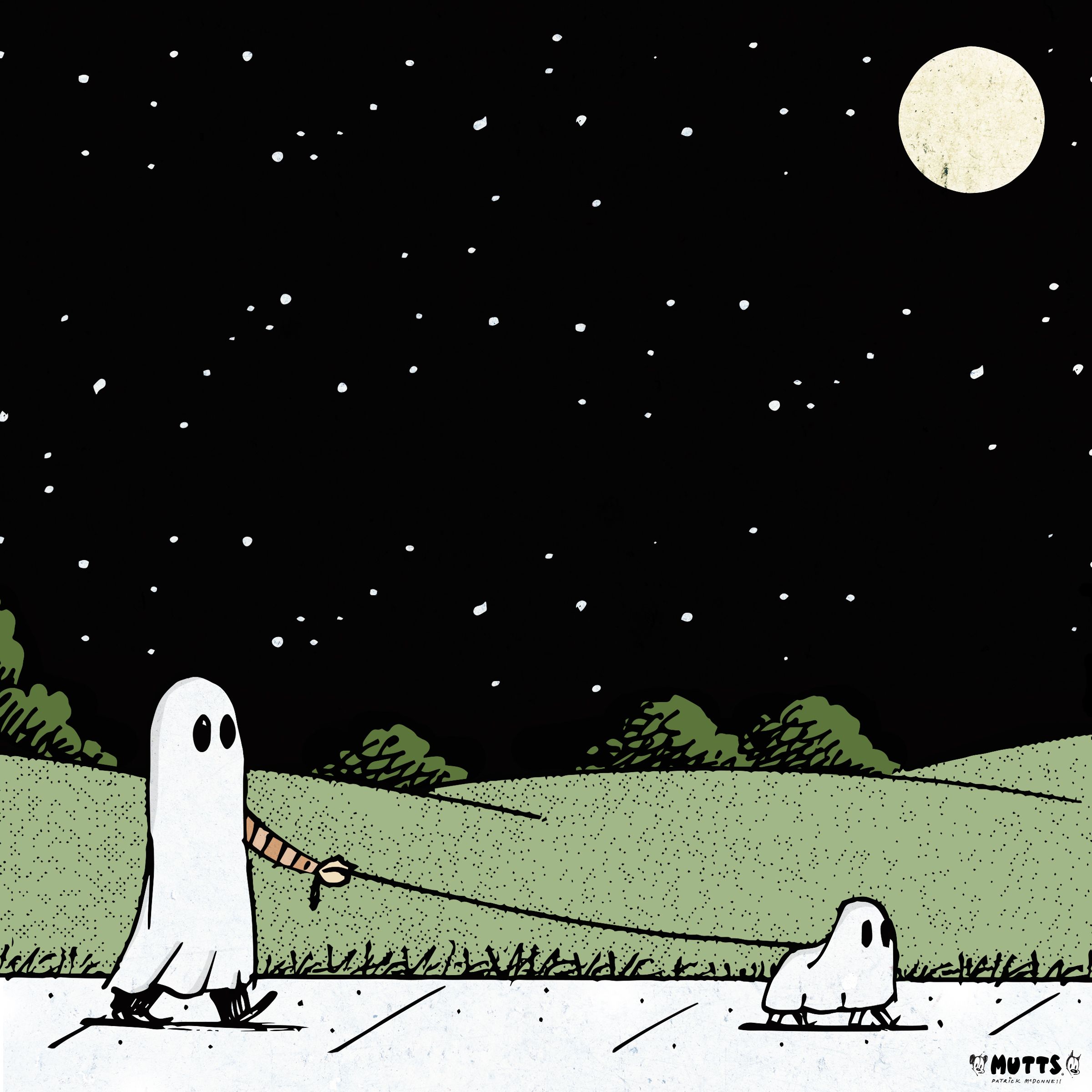 Halloween Ghost Walk' Print. Cute fall wallpaper, Halloween drawings, Ghost walk