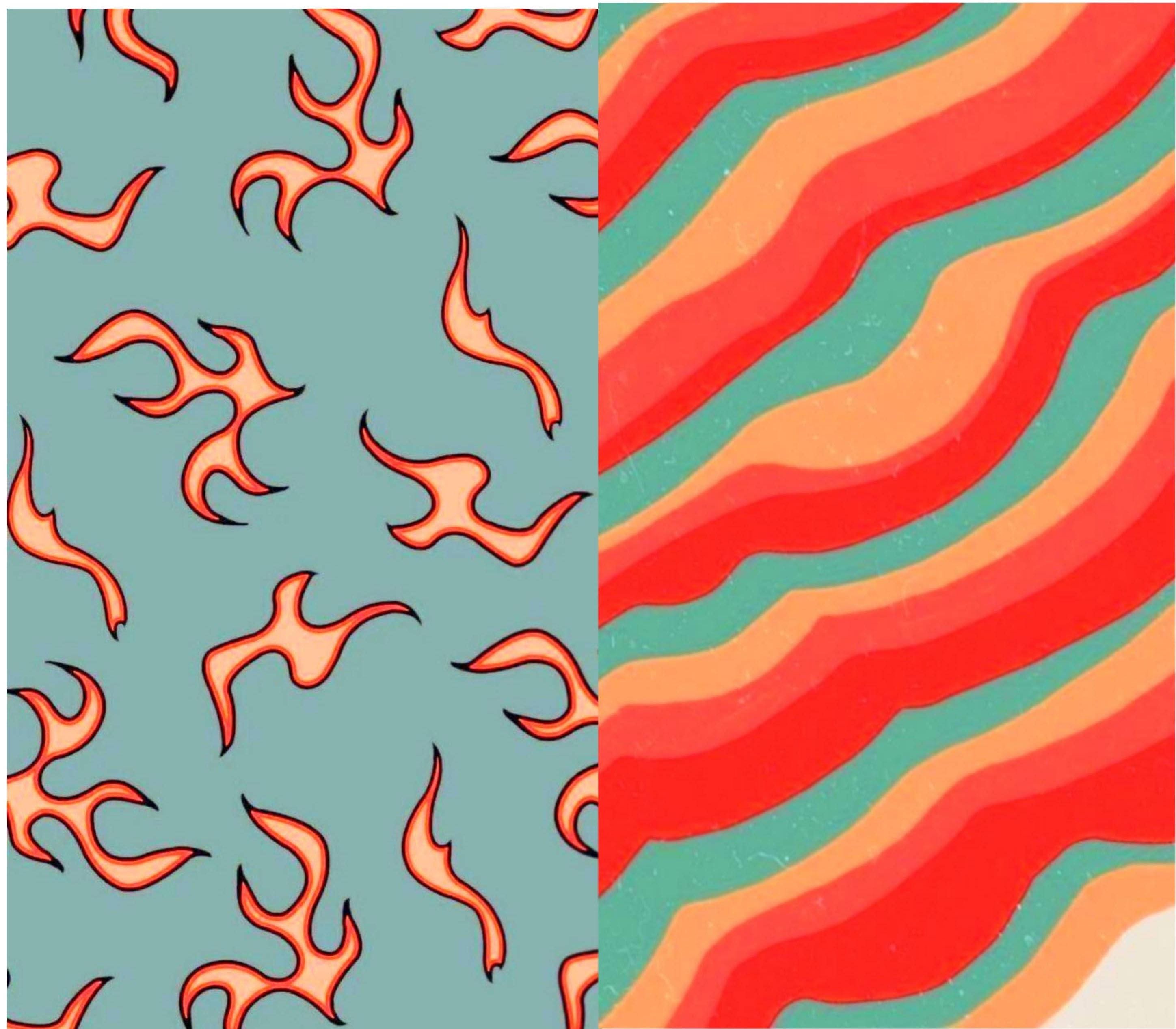 Download Fiery And Wavy Indie Aesthetic Wallpaper