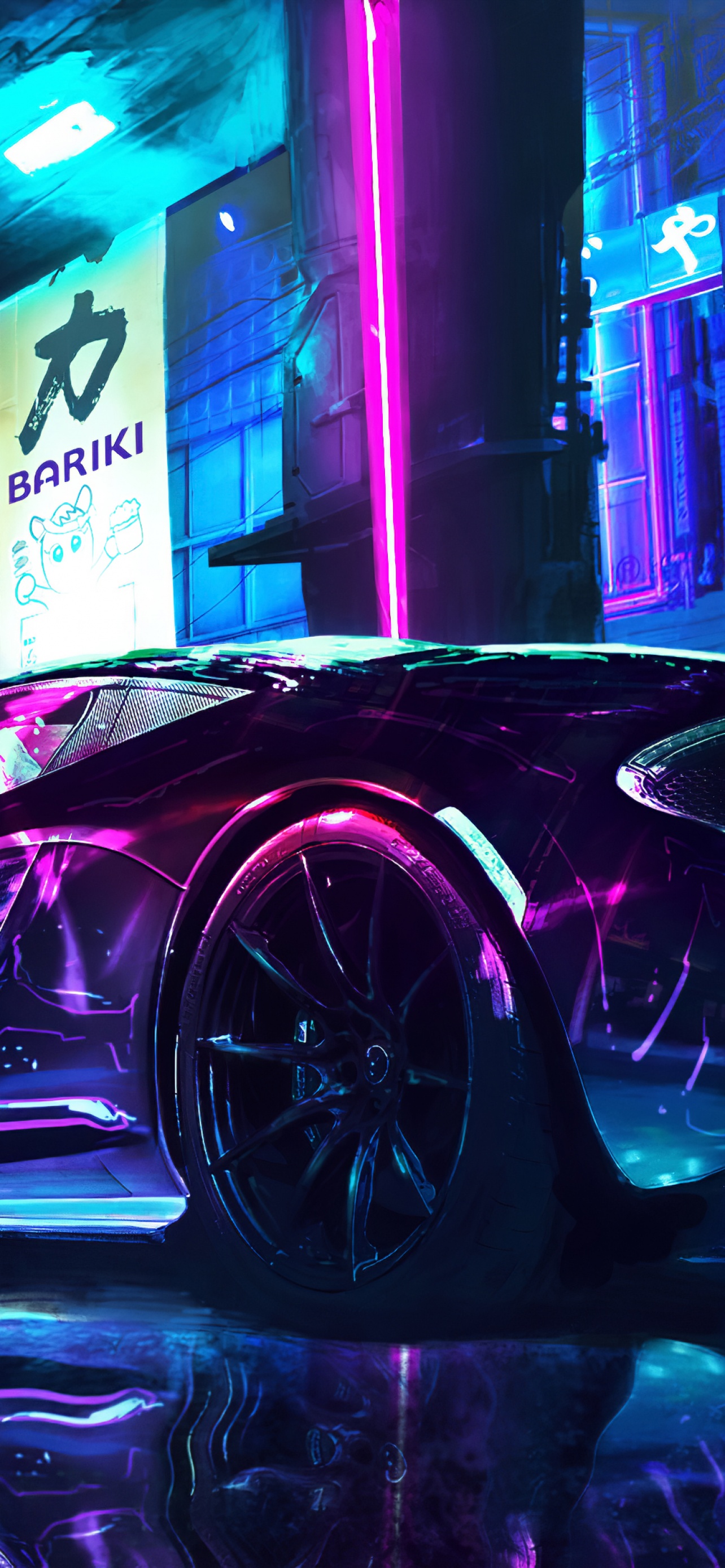 Cyberpunk Wallpapers 4K, McLaren, Supercars, Neon art, Cars,