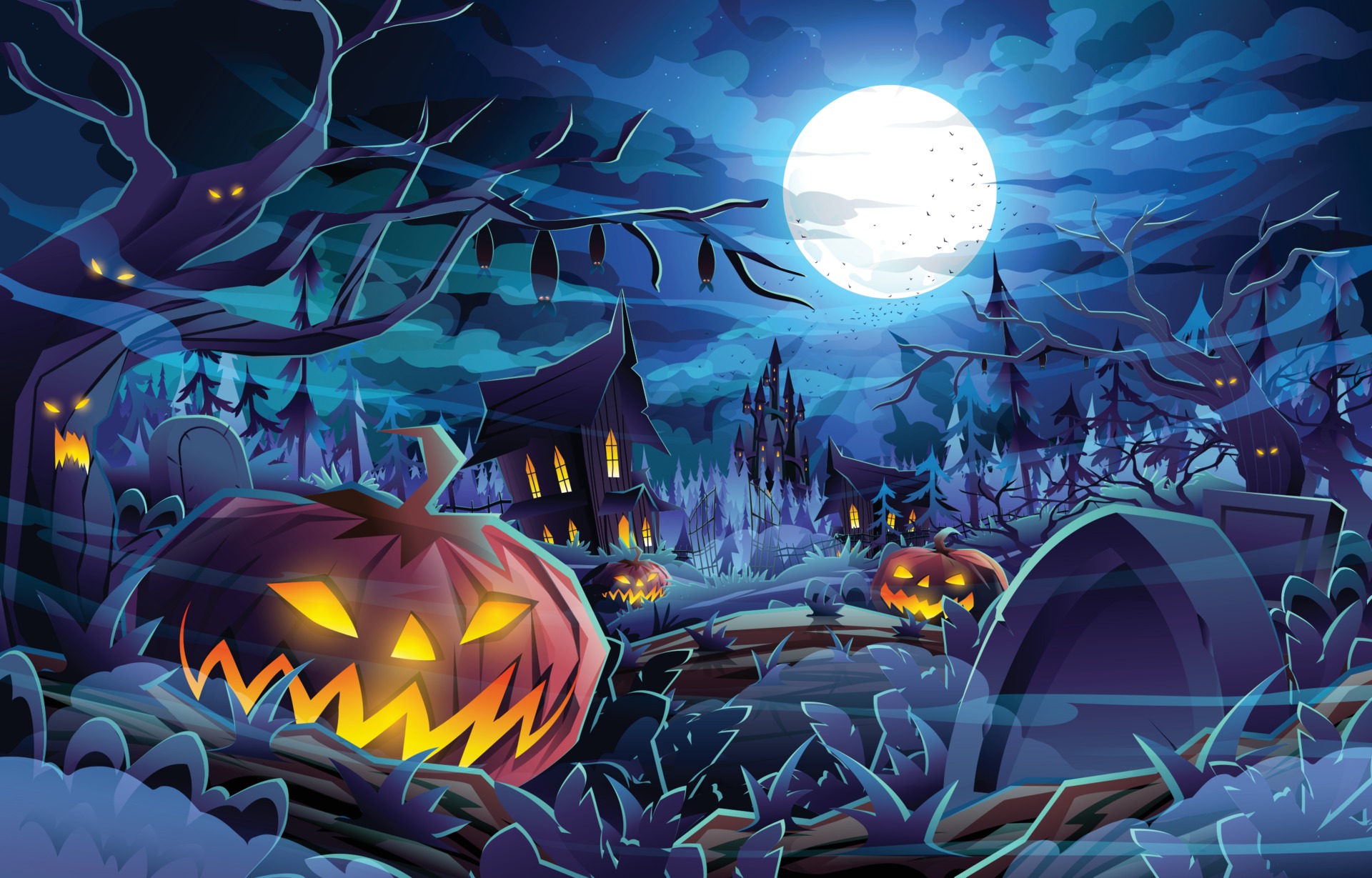 Halloween Panorama Wallpapers Wallpaper Cave