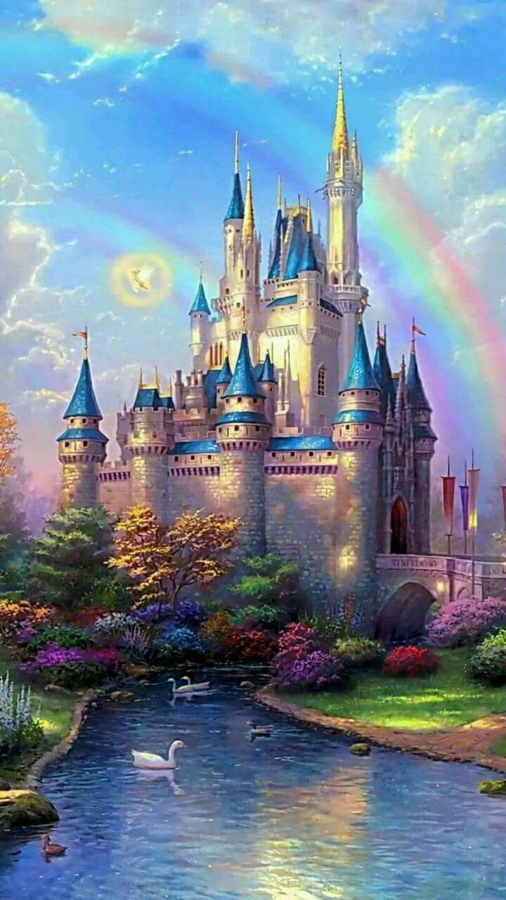 Disney castle fantasy wallpaper. Fond de disney, Papier peint disney, Thomas kinkade disney