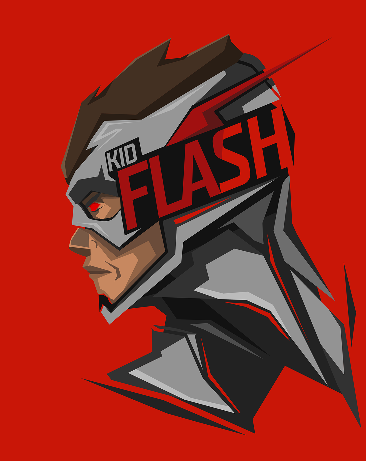 illustration, red background, cartoon, superhero, DC Comics, Kid Flash, font Gallery HD Wallpaper