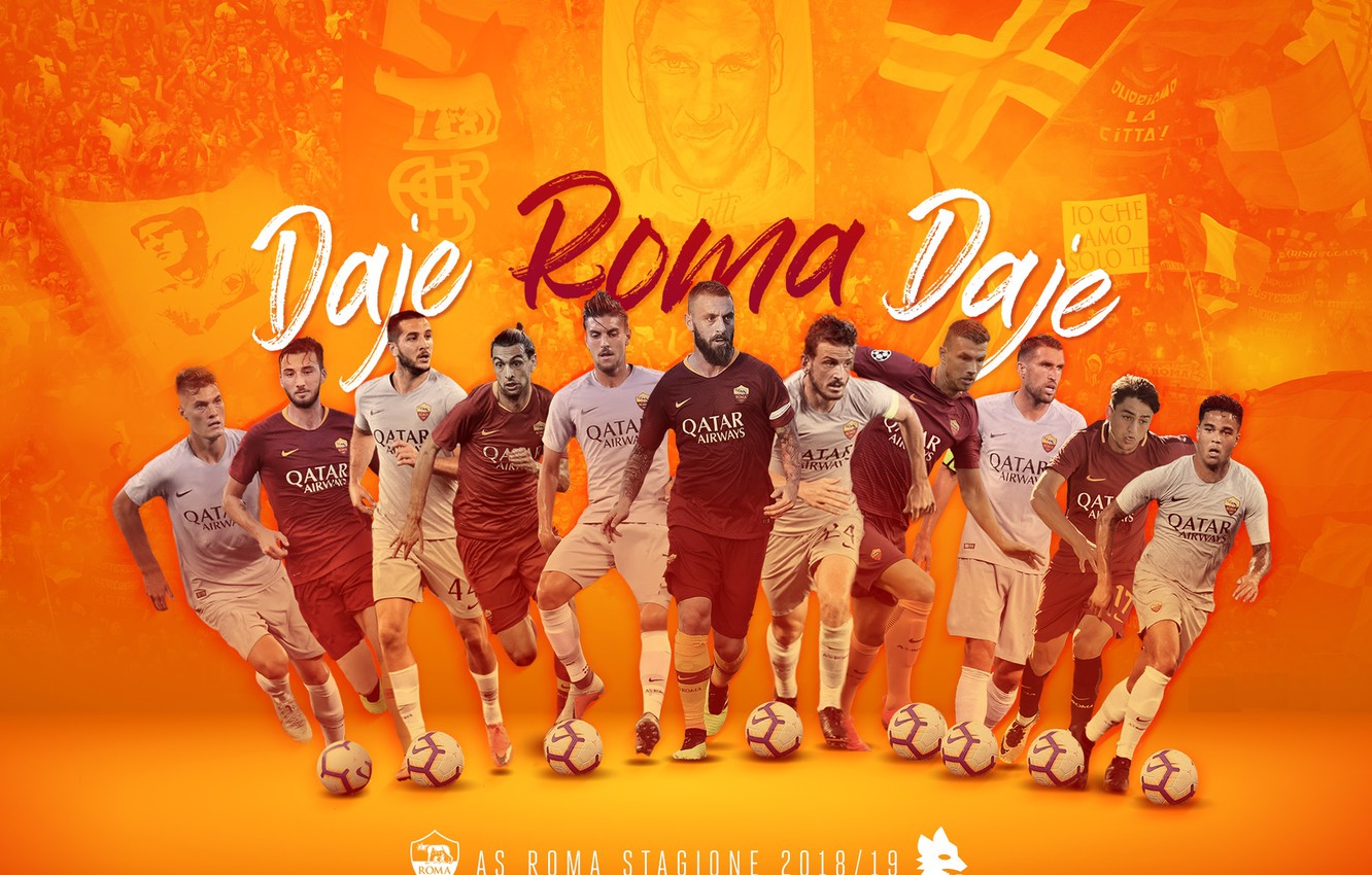 Wallpaper wallpaper, sport, football, AS Roma, players image for desktop, section спорт