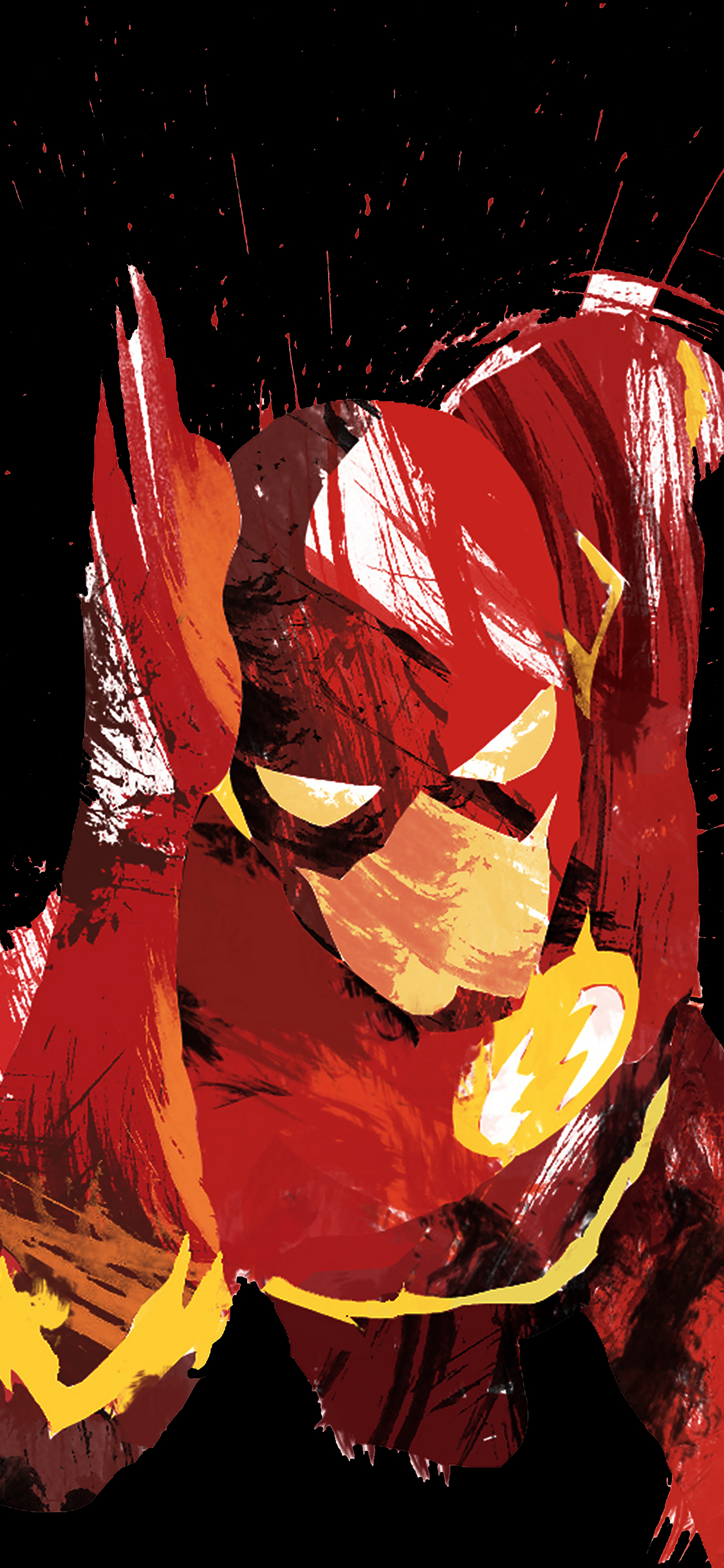 flash speed dark hero illust minimal art