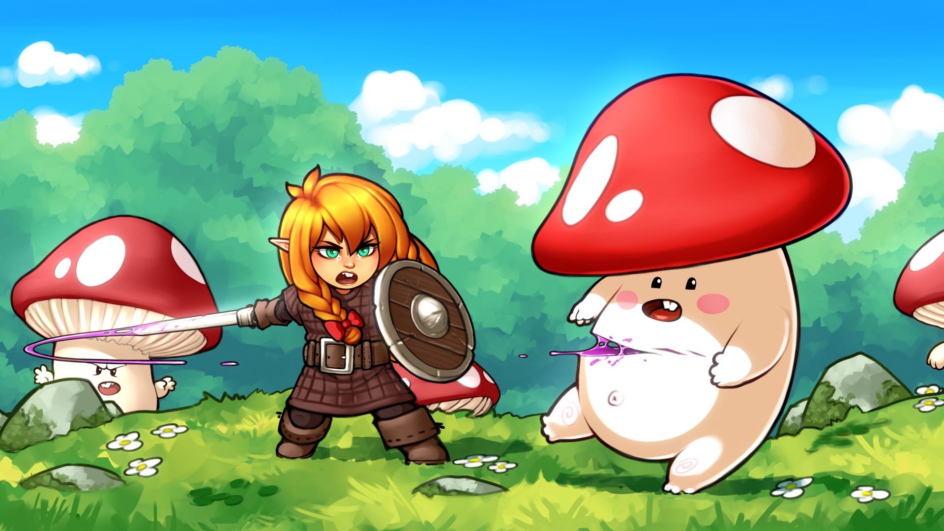 Mushroom Shrooms Character Cute Anime Happy Stock Vector Royalty Free  2187772507  Shutterstock