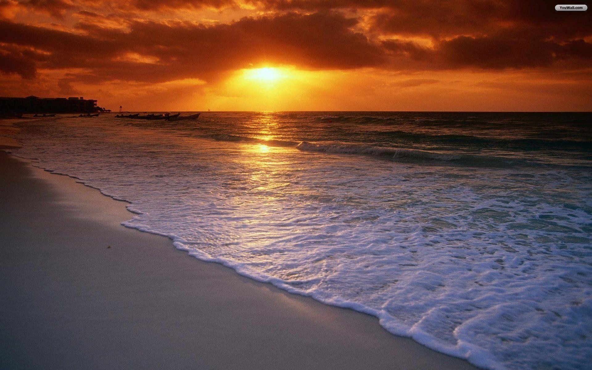 Beautiful Beach Sunset Wallpaper