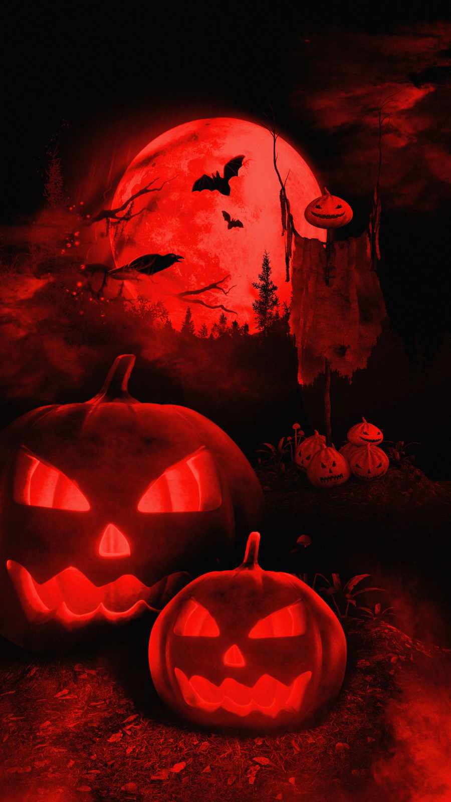 Scary Pumpkins Halloween IPhone Wallpaper Wallpaper, iPhone Wallpaper