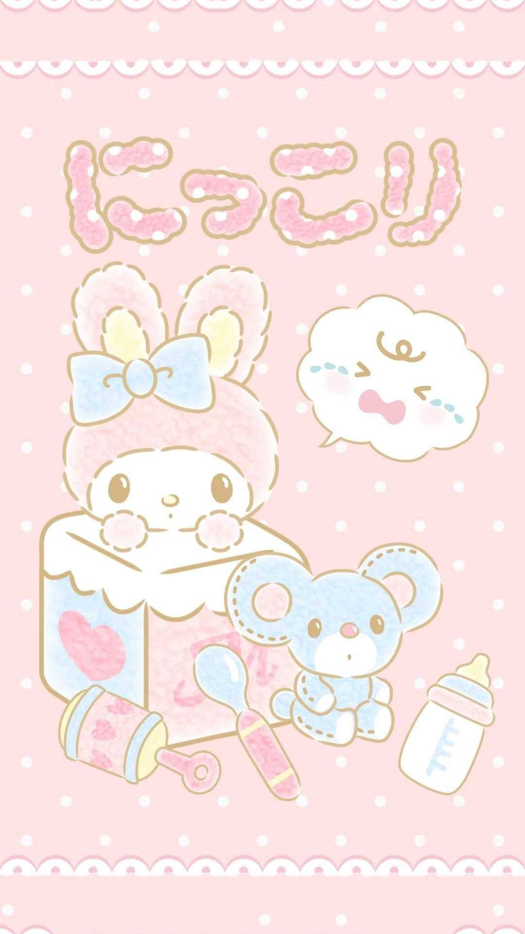Download Baby My Melody And Flat Wallpaper