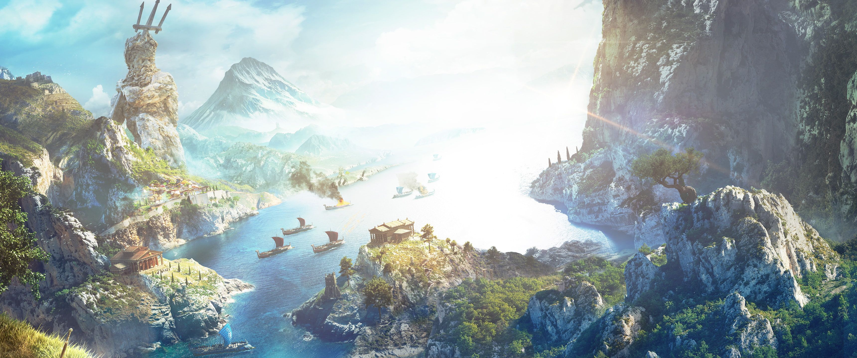 Ultrawide #ultra Wide Video Games Video Game Art Assassin's Creed Assassin's Creed Odyssey #Greece Ancient Greece #mythology. Game Art, Video Game Art, Wallpaper