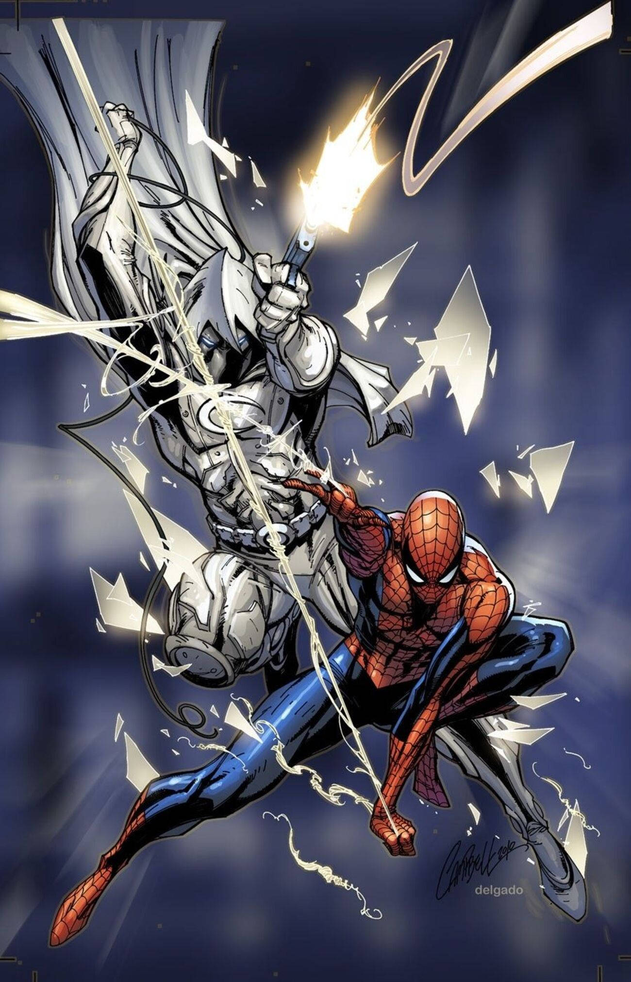 Download Spiderman X Moon Knight Phone Wallpaper