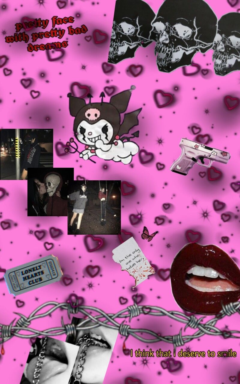 Pink Grunge Wallpaper!!. #Grunge #Freetoedit #wallpaper #remixit #Gothic #Goth #emo #bla. Goth wallpaper, Pink and black wallpaper, Pink goth aesthetic wallpaper
