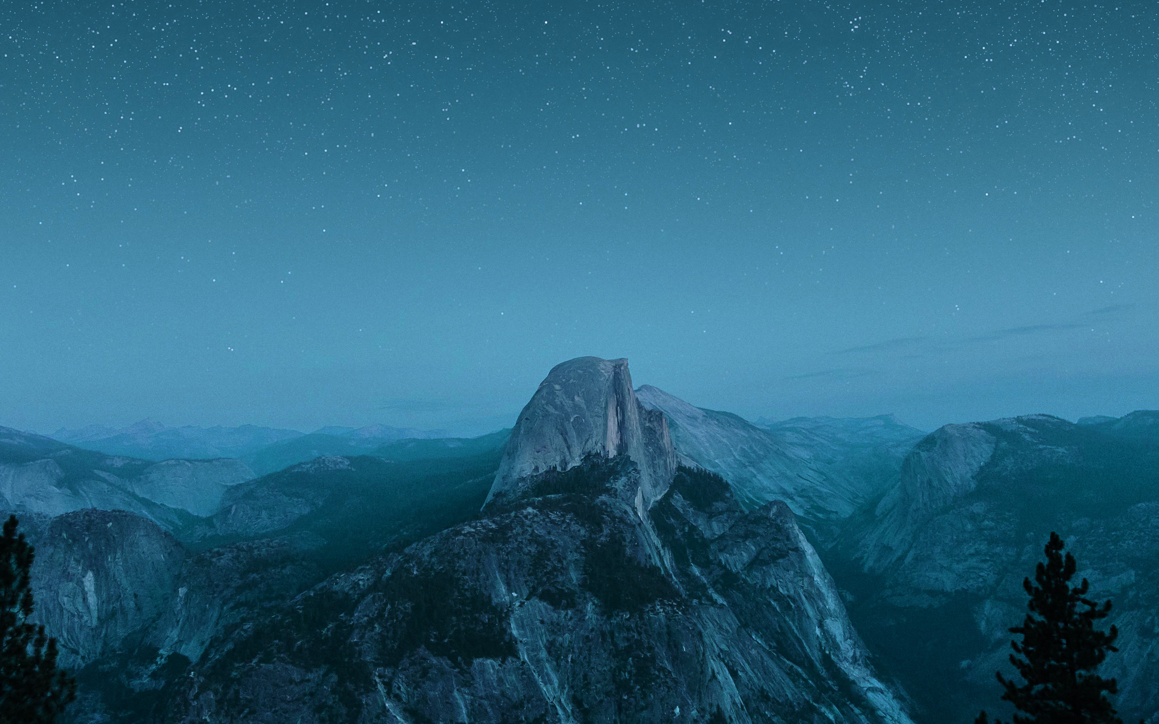 wallpaper for desktop, laptop. starry night light blue summer mountain nature awesome