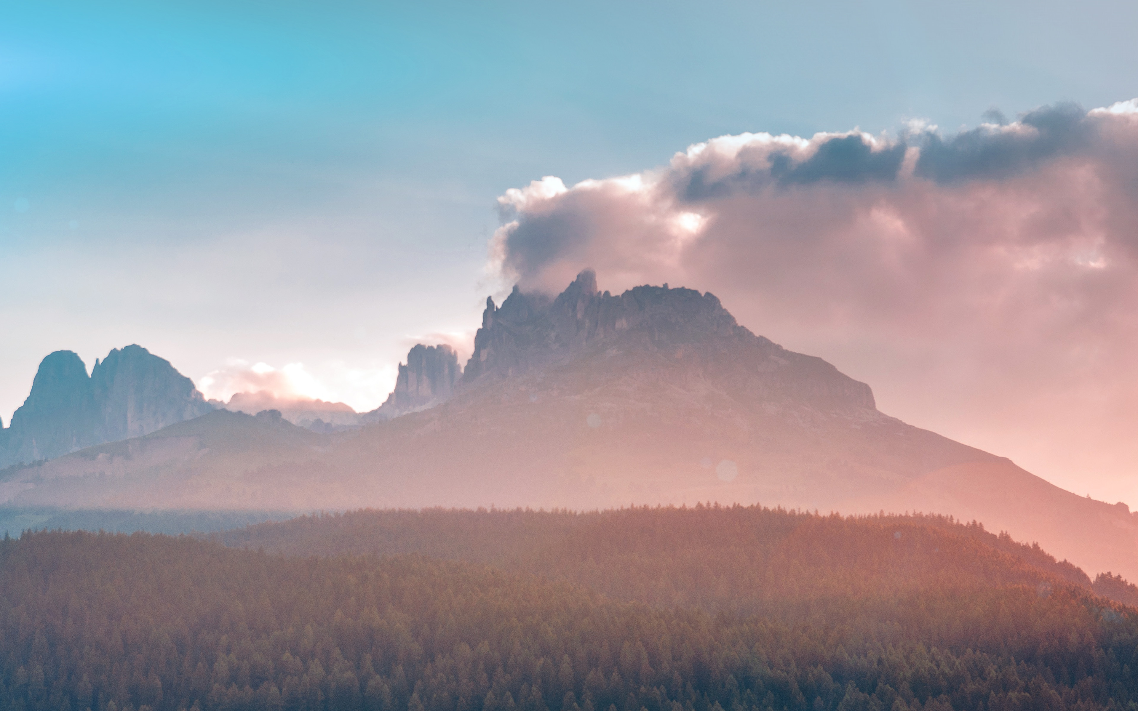 Summer Mountain Nature Volcano Flare Wallpaper