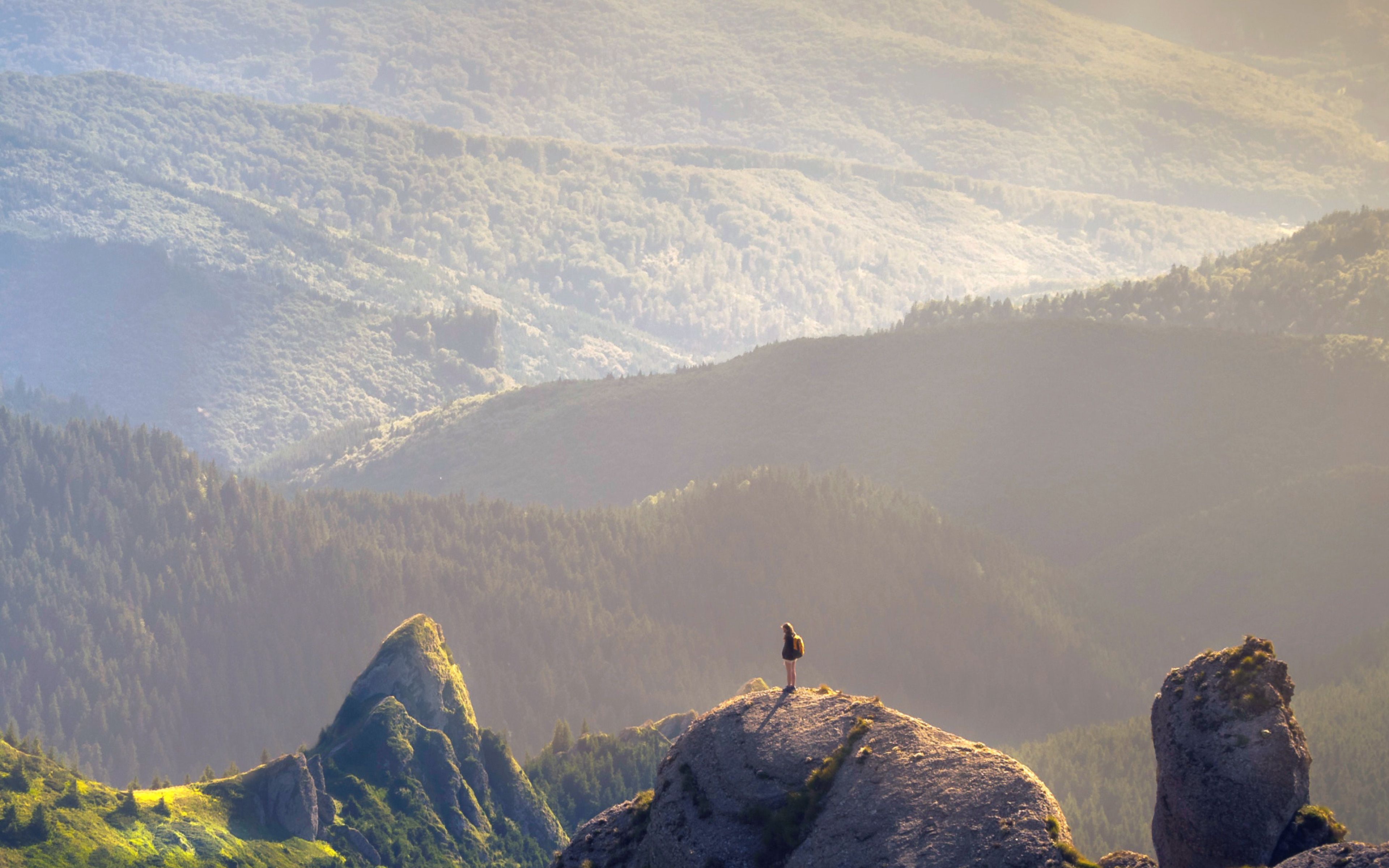 Day Sunny Summer Mountain Nature Blue Wallpaper