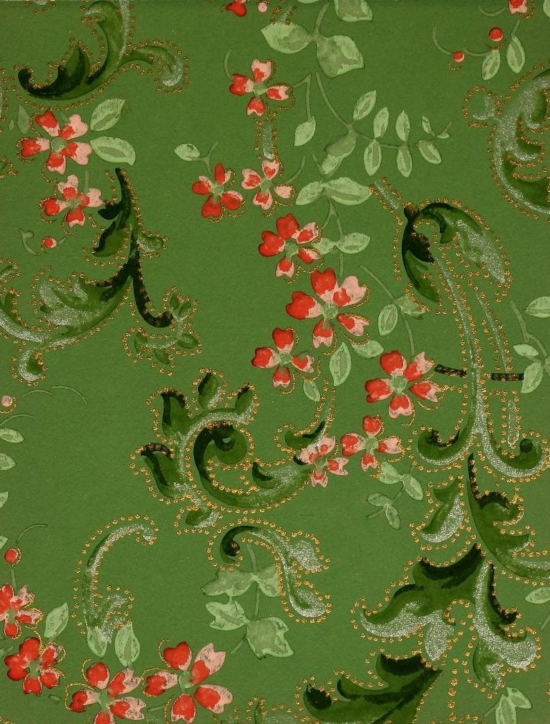 Old Edwardian wallpaper styles & home decor, plus 40 real paper samples from the early 1900s