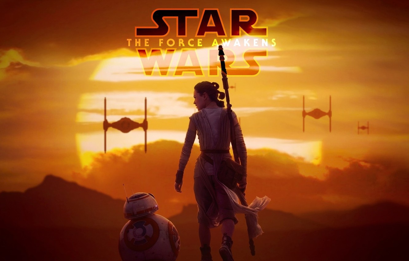 Wallpaper Star Wars, Girl, Fantasy, Robot, Sunset, Science Fiction, Sun, Sci Fi, Film, Movies, The Force Awakens, BB Star Wars: Episode VII The Force Awakens, Rey, Daisy Ridley, Star Wars VII Image For