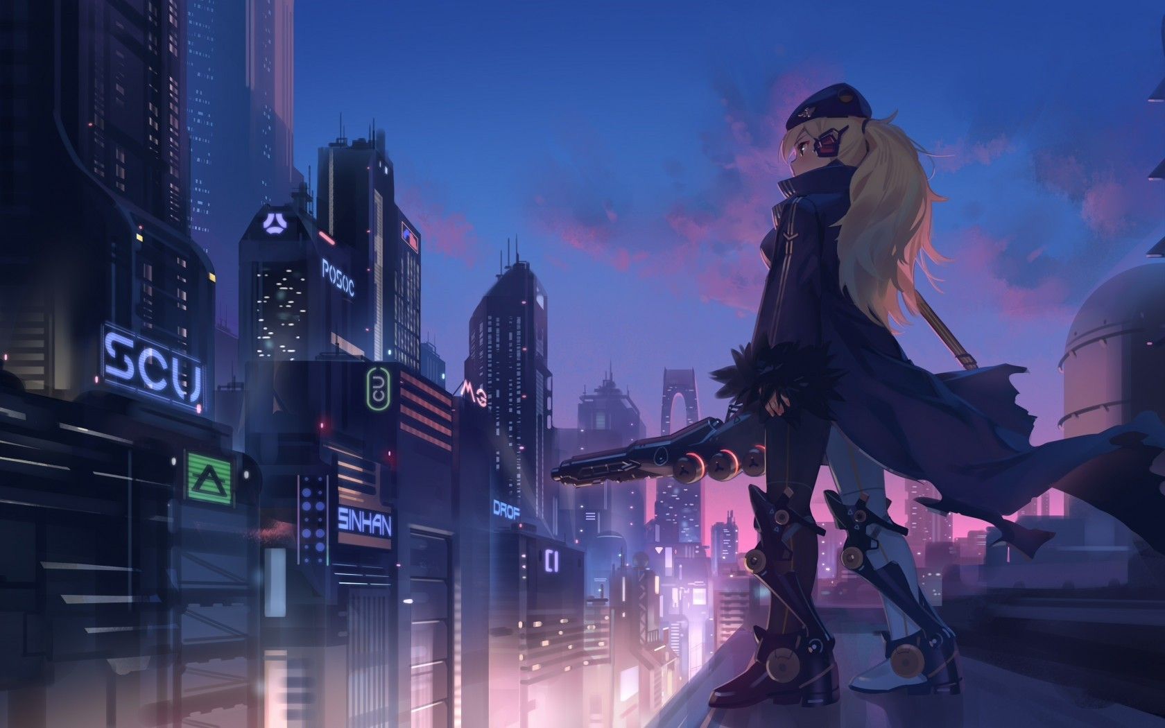 Cyberpunk Anime City Wallpaper