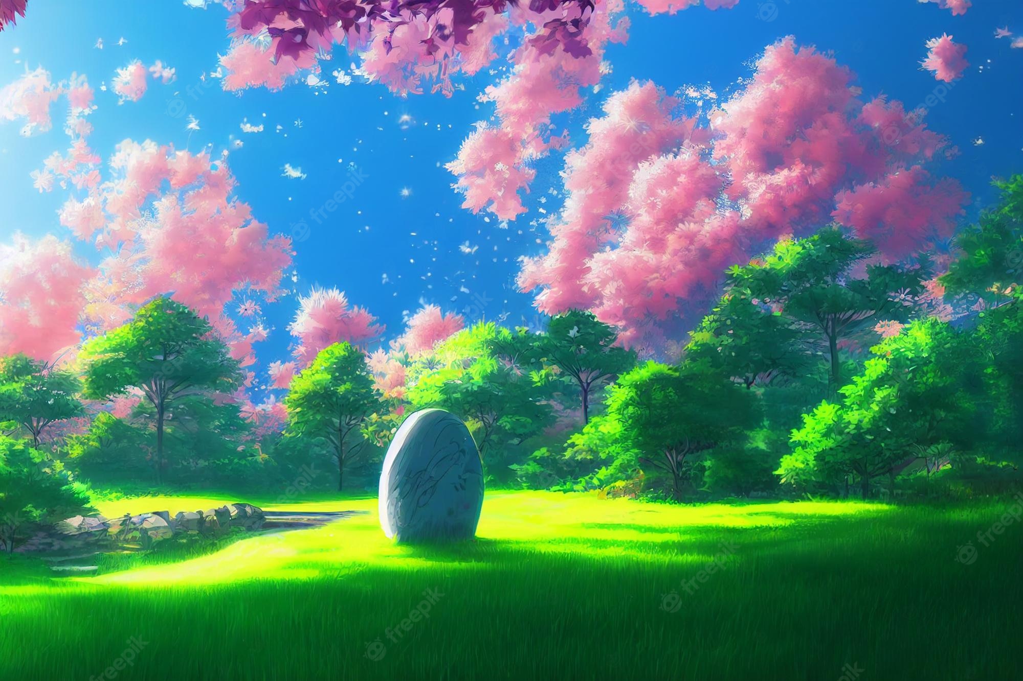 Anime Landscape Image. Free Vectors, & PSD