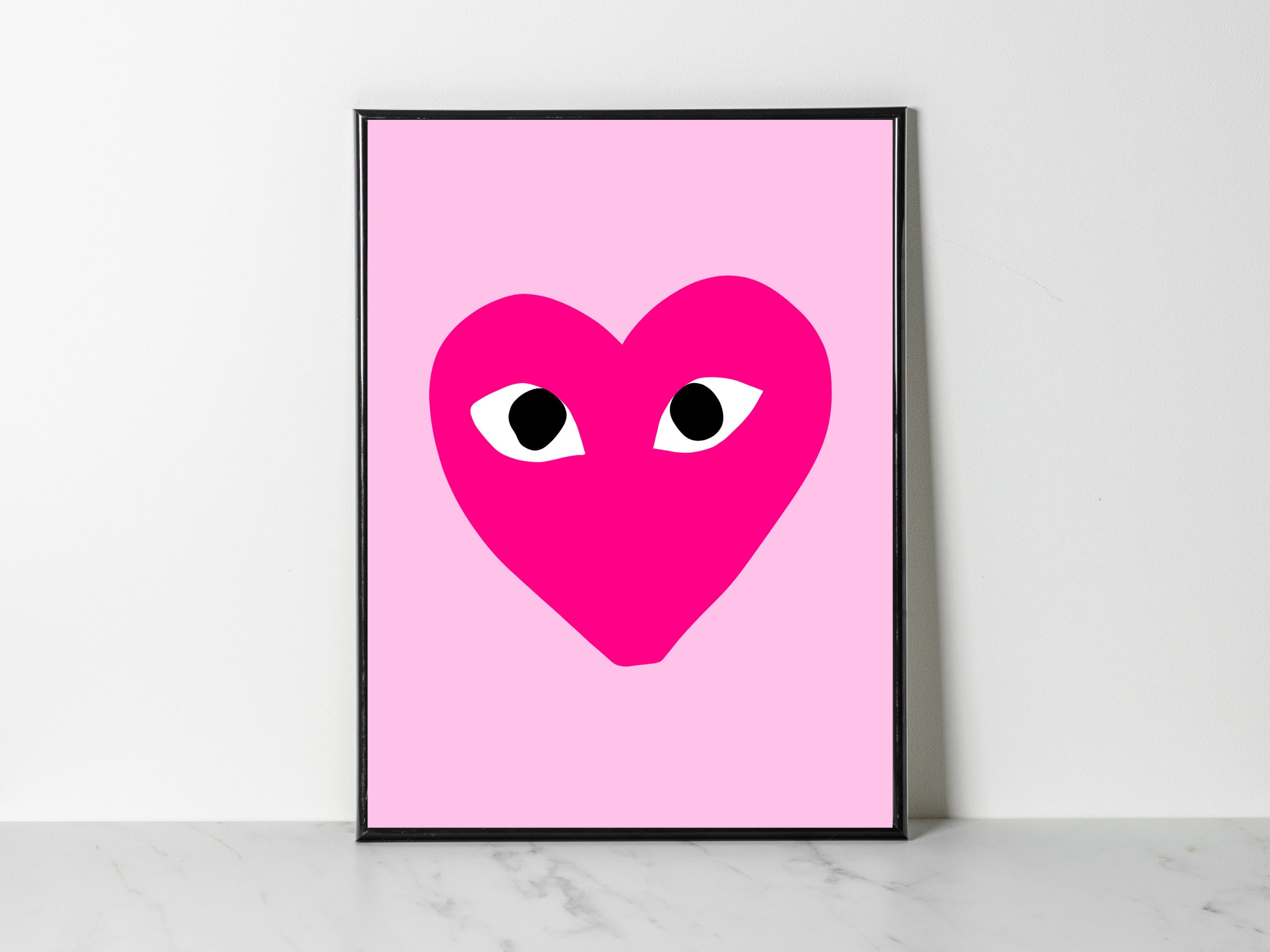 Heart in Pink Preppy Digital Print// Wall Art // Preppy Wall