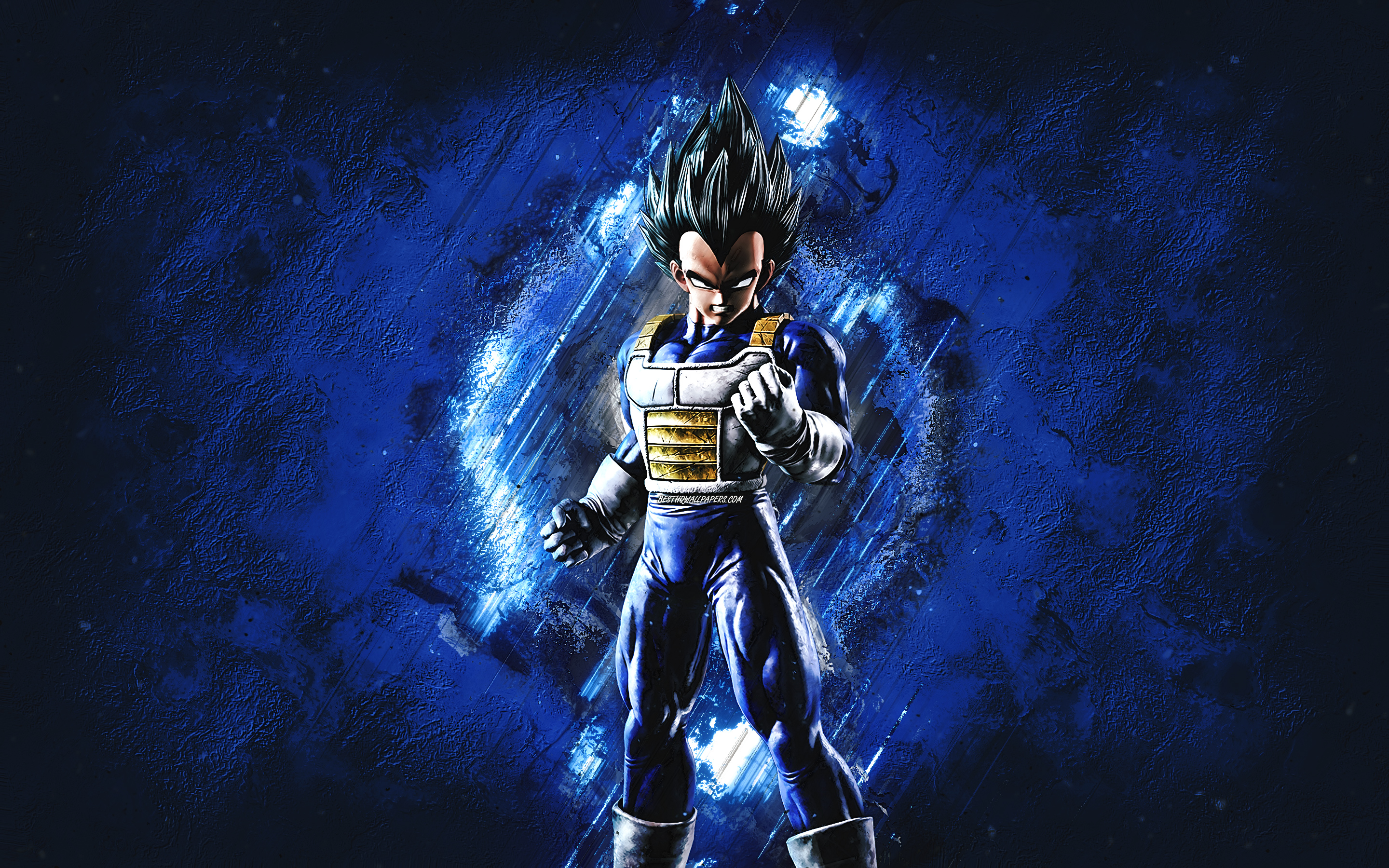 Download wallpaper Vegeta, Dragon Ball, portrait, blue stone background, Dragon Ball characters, anime characters, Vegeta character, japanese manga, Dragon Ball Super, Vegeta Dragon Ball for desktop with resolution 2880x1800. High Quality HD