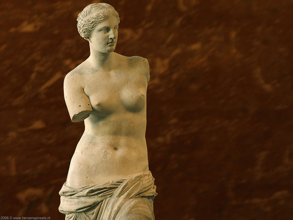 Wallpaper: Venus de Milo famous sculpture as on disp