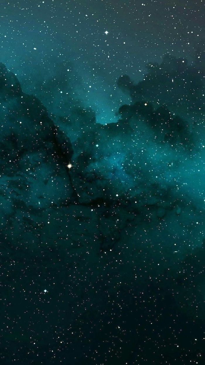 Blue Green Turquoise Black Background Universe Wallpaper Image Filled With Stars. Cute Galaxy Wallpaper, Galaxy Wallpaper, Teal Wallpaper Iphone