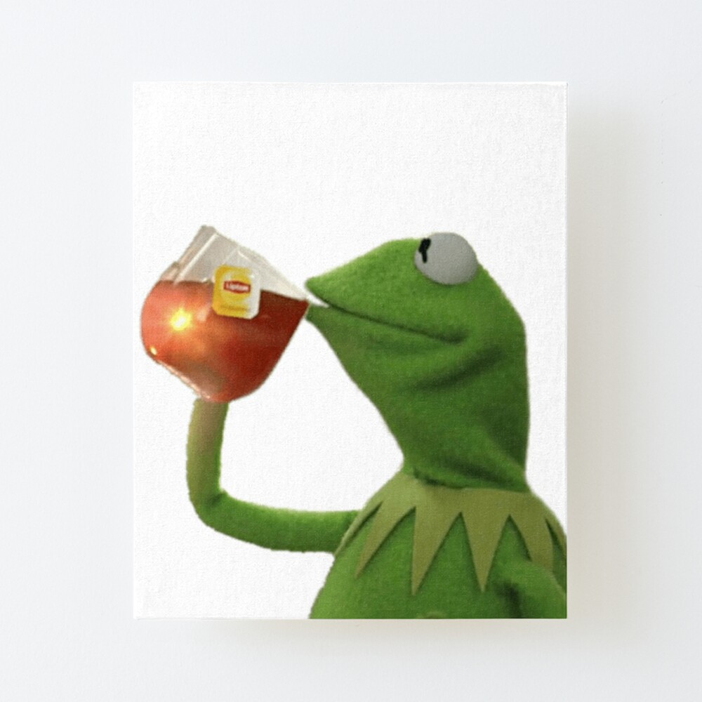Kermit sipping on tea Art Board Print