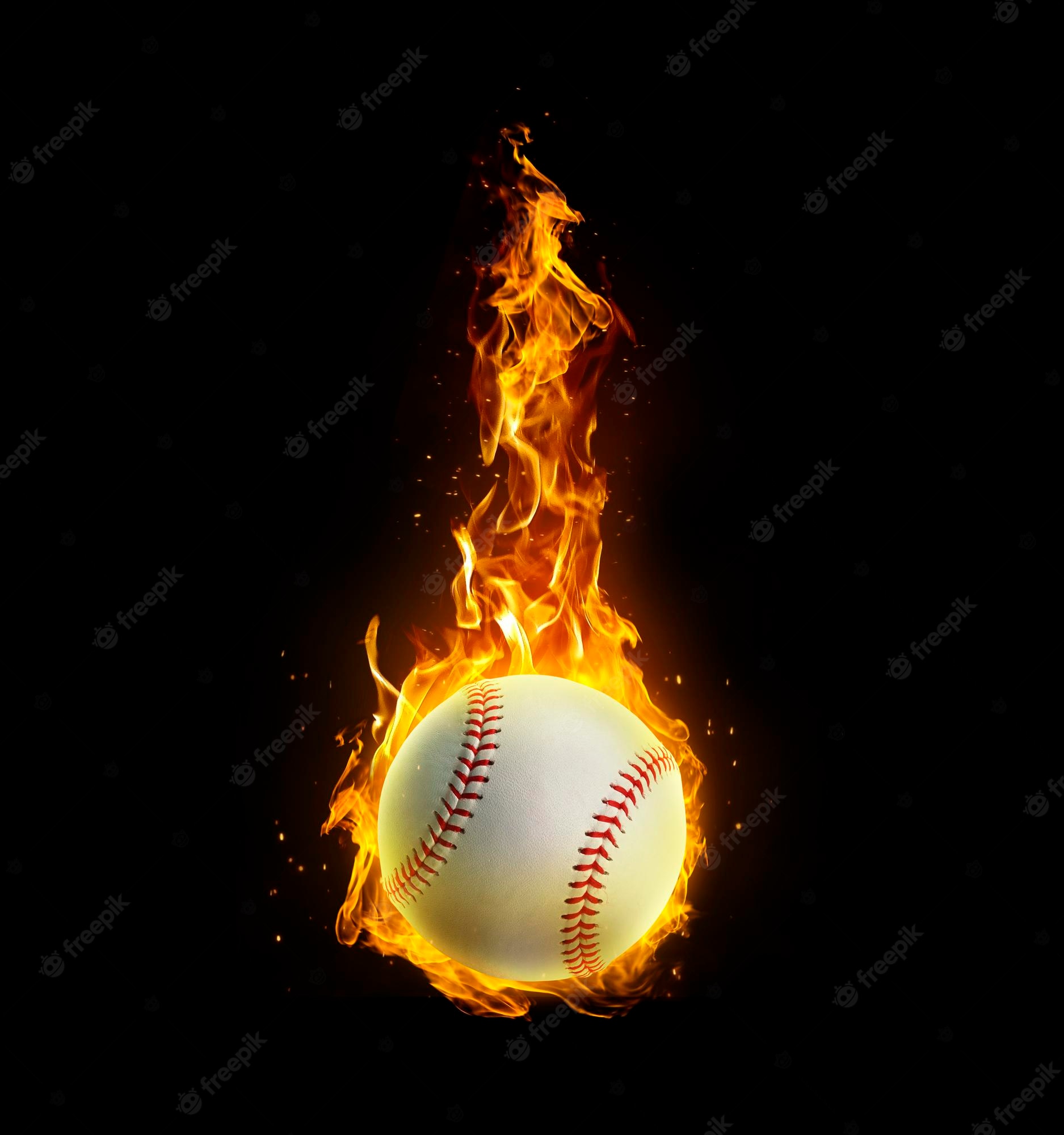 Baseball On Fire Image. Free Vectors, & PSD