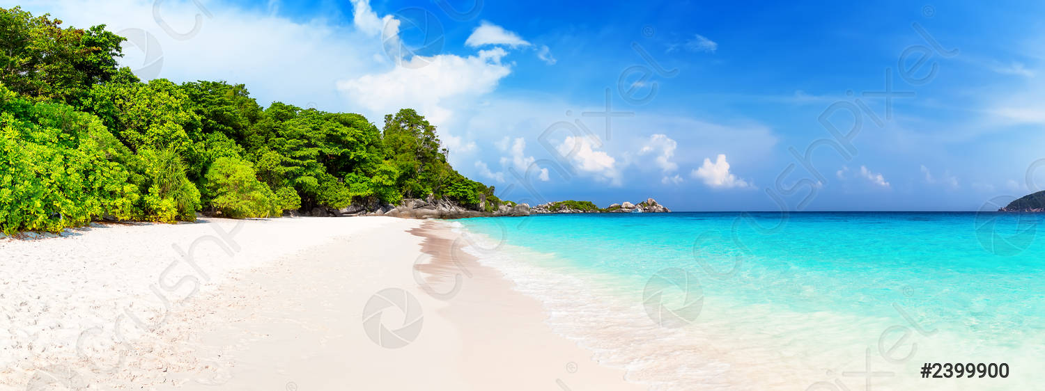 Panorama of travel summer holiday background concept
