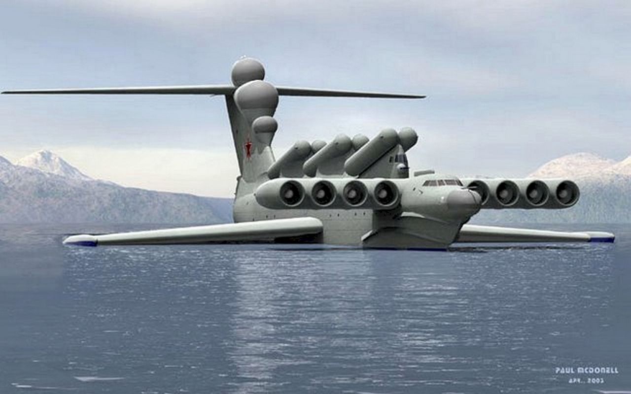 Ekranoplan 'Caspian Sea Monster'. Aircraft, Aviation, Airplane