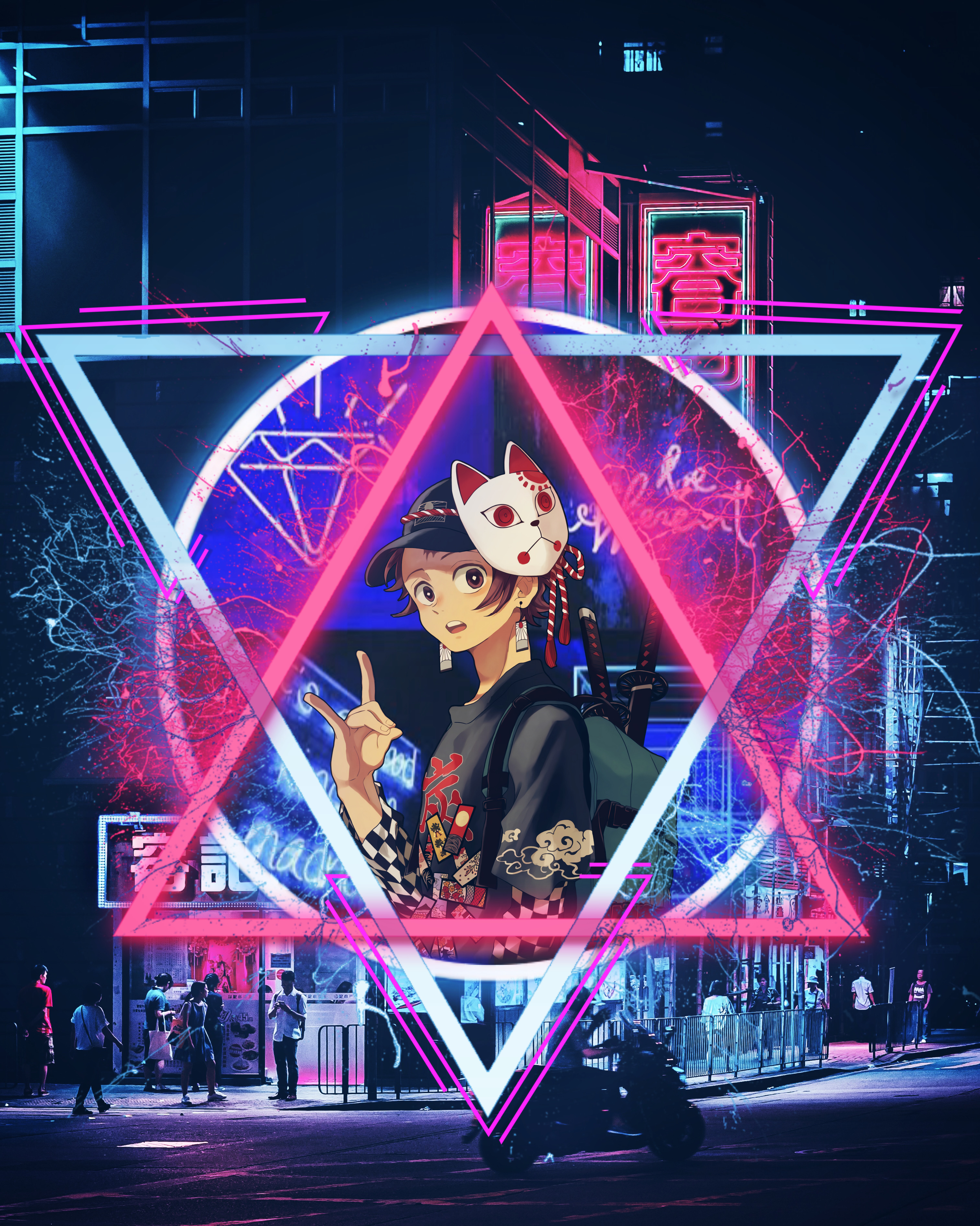 neon demonslayer tanjiro 334108369038203