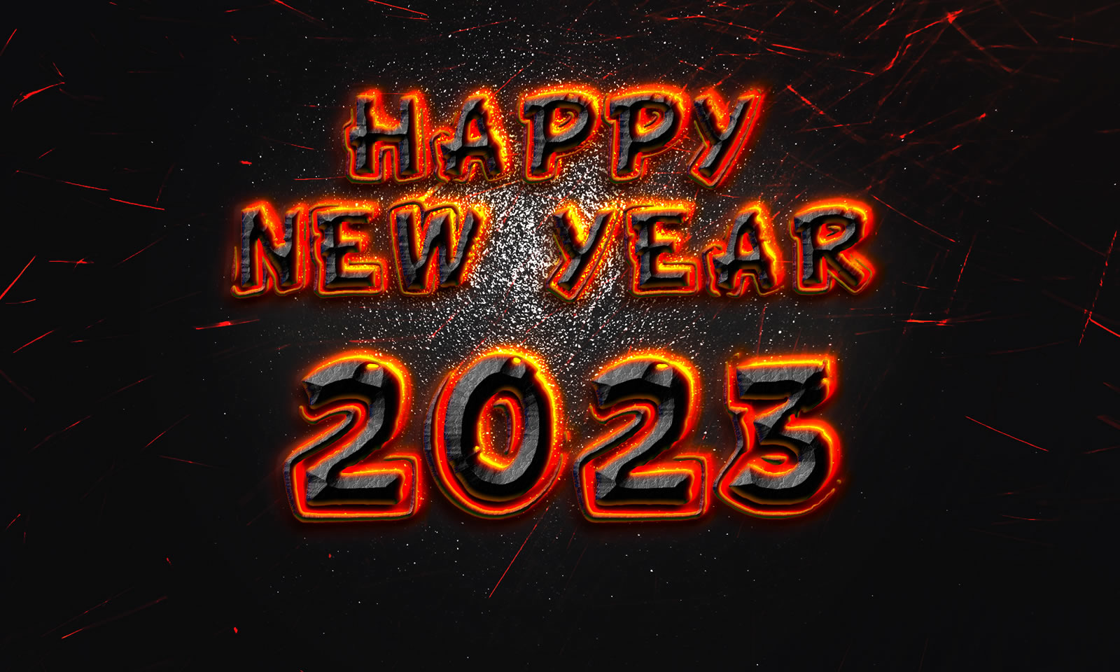 2023 wallpaper with molten metal effect. HD image wishes 2023
