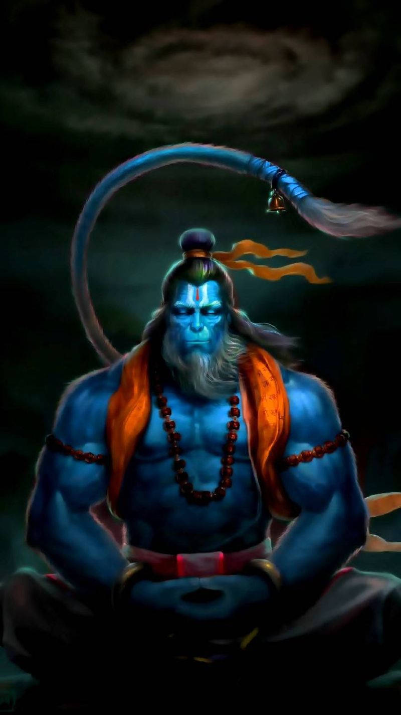 Download Hanuman Ji HD Dark Scene Wallpaper