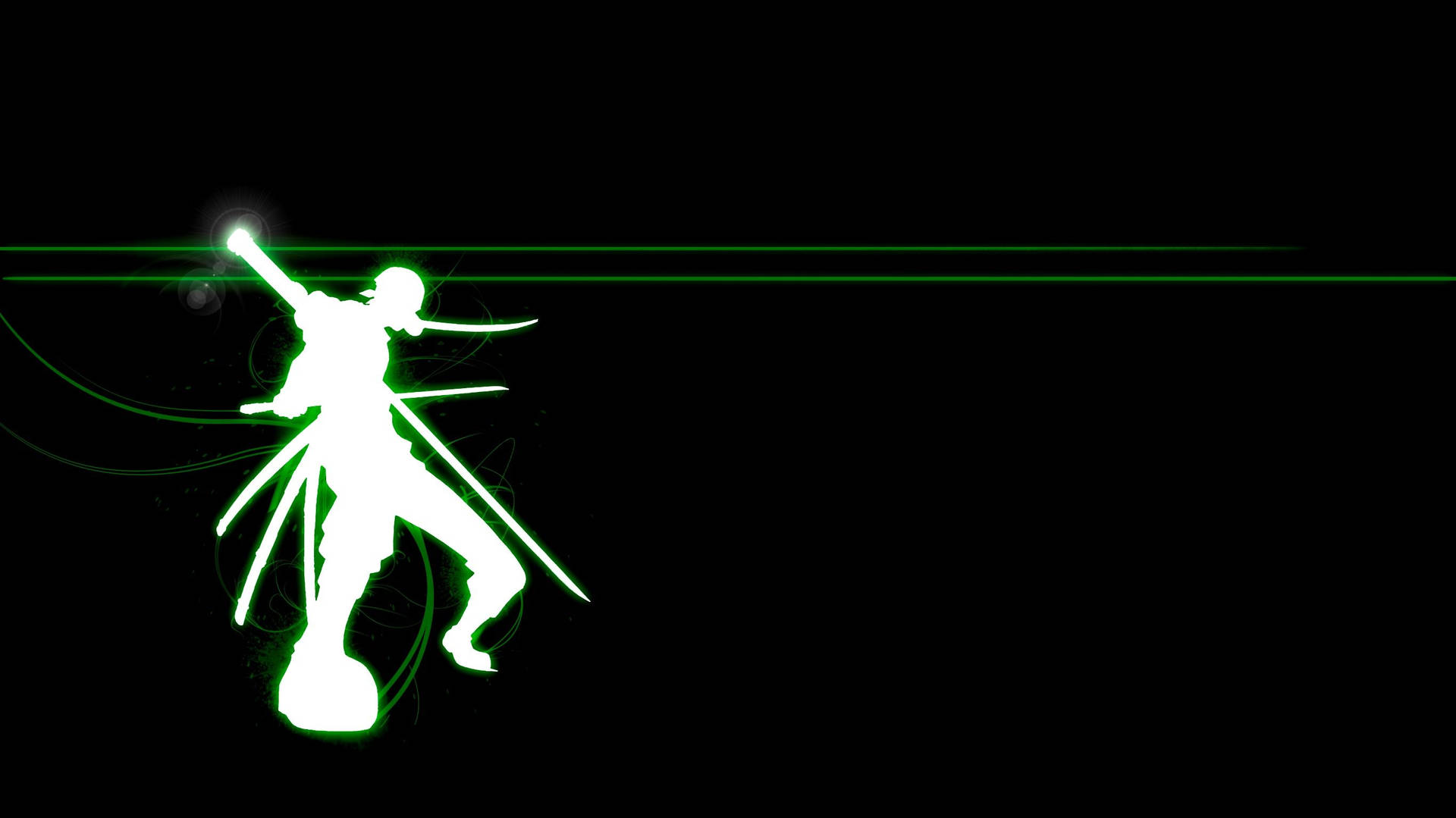 Download Neon Roronoa Zoro Silhouette Wallpaper